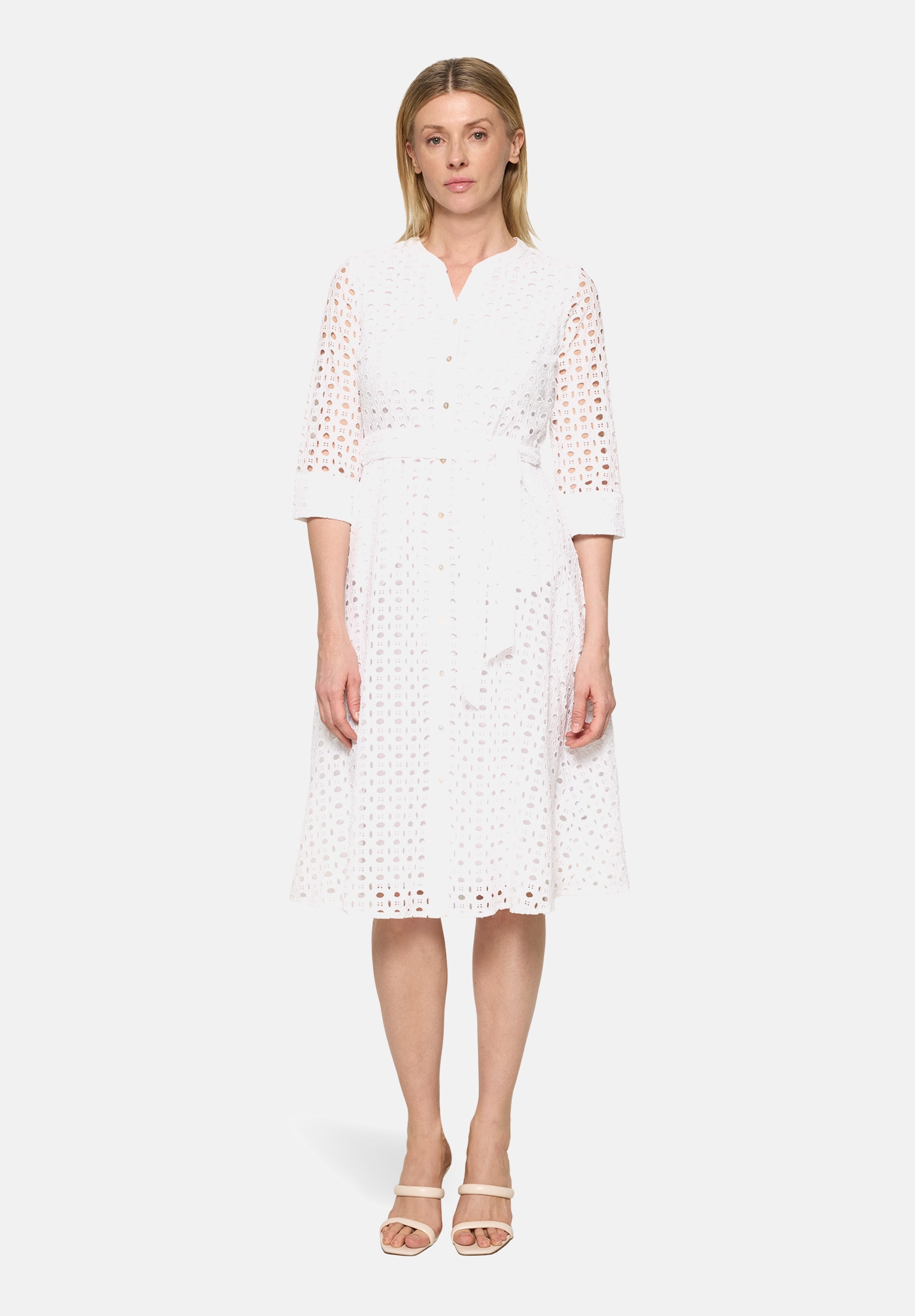 Betty&Co Hemdblusenkleid »Damen mit Bindegürtel« Nahttasche