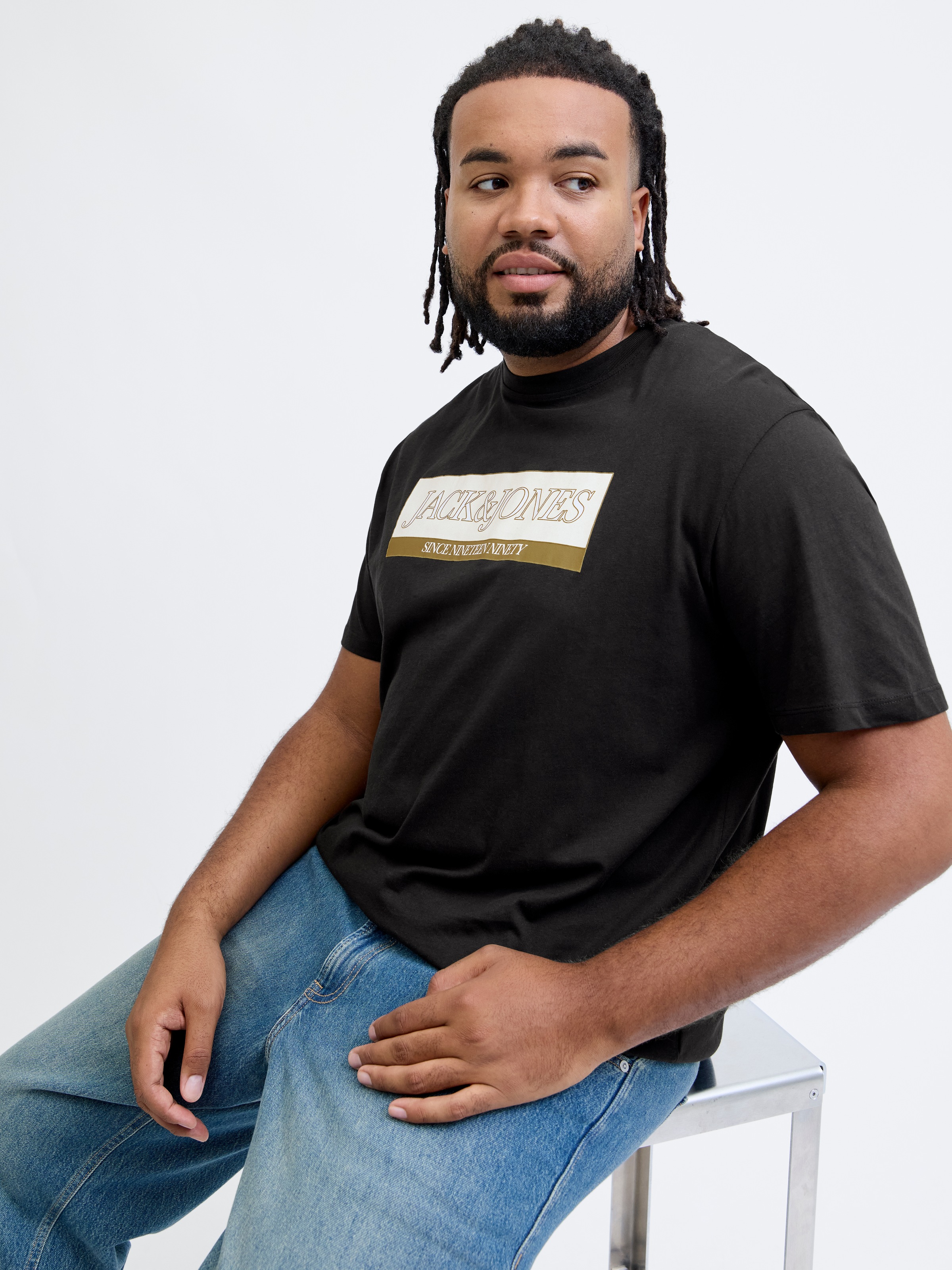 Jack & Jones PlusSize T-Shirt "JORINWOOD BLOCK BRANDING TEE SS CN PLS" günstig online kaufen