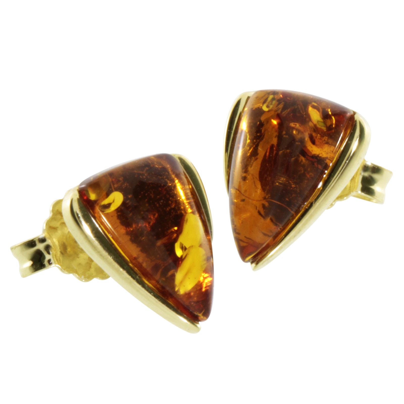 OSTSEE-SCHMUCK Damen Paar Ohrstecker "Ostsee-Schmuck Ohrstecker Lara Ohrstecker Lara", 11x8mm, Silber 925 (Sterlingsilber), gelb, Silber 925