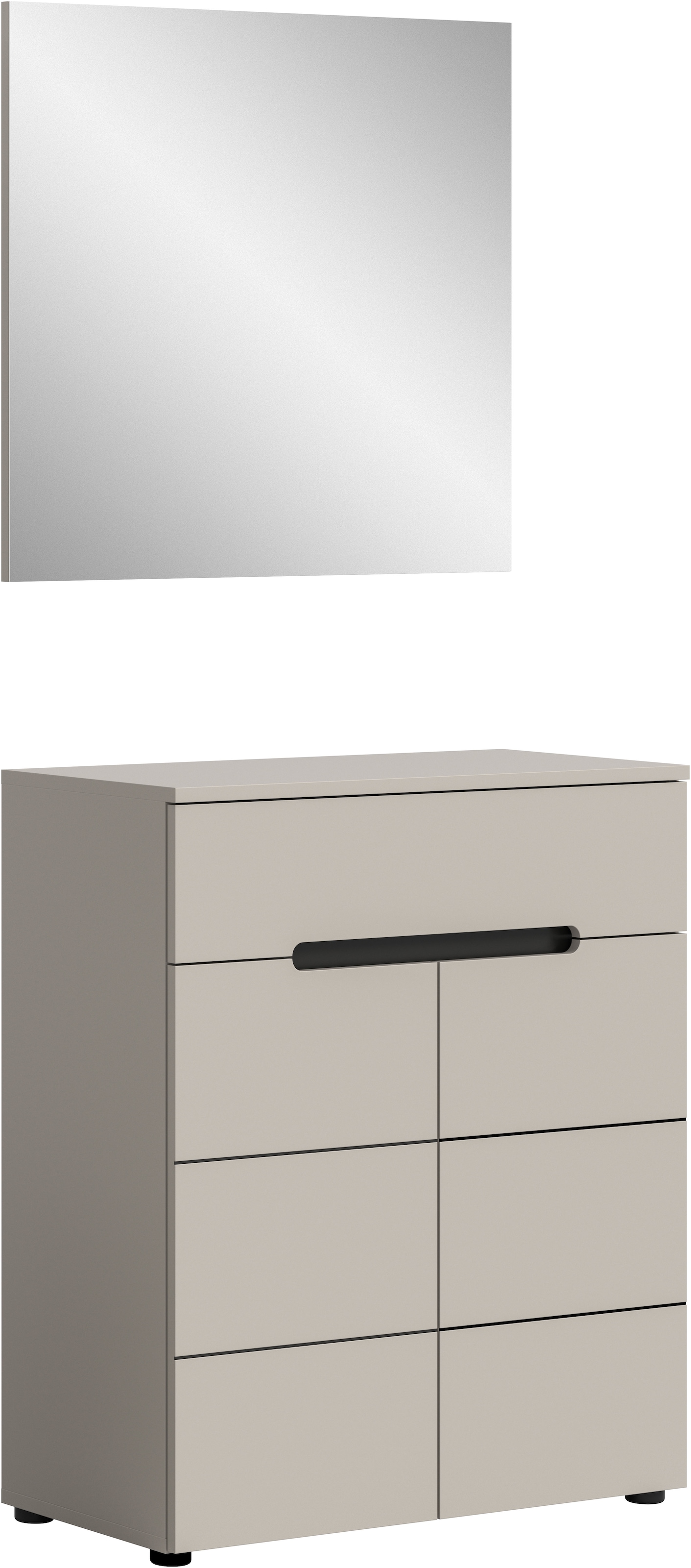 Home affaire Garderoben-Set "REHAT, TOPSELLER, 2-teilig, Breite 80cm, individuell erweiterbar" Set, bestehend aus: Garderobenspiegel und Schuhkommode, 2 Stk. tlg.