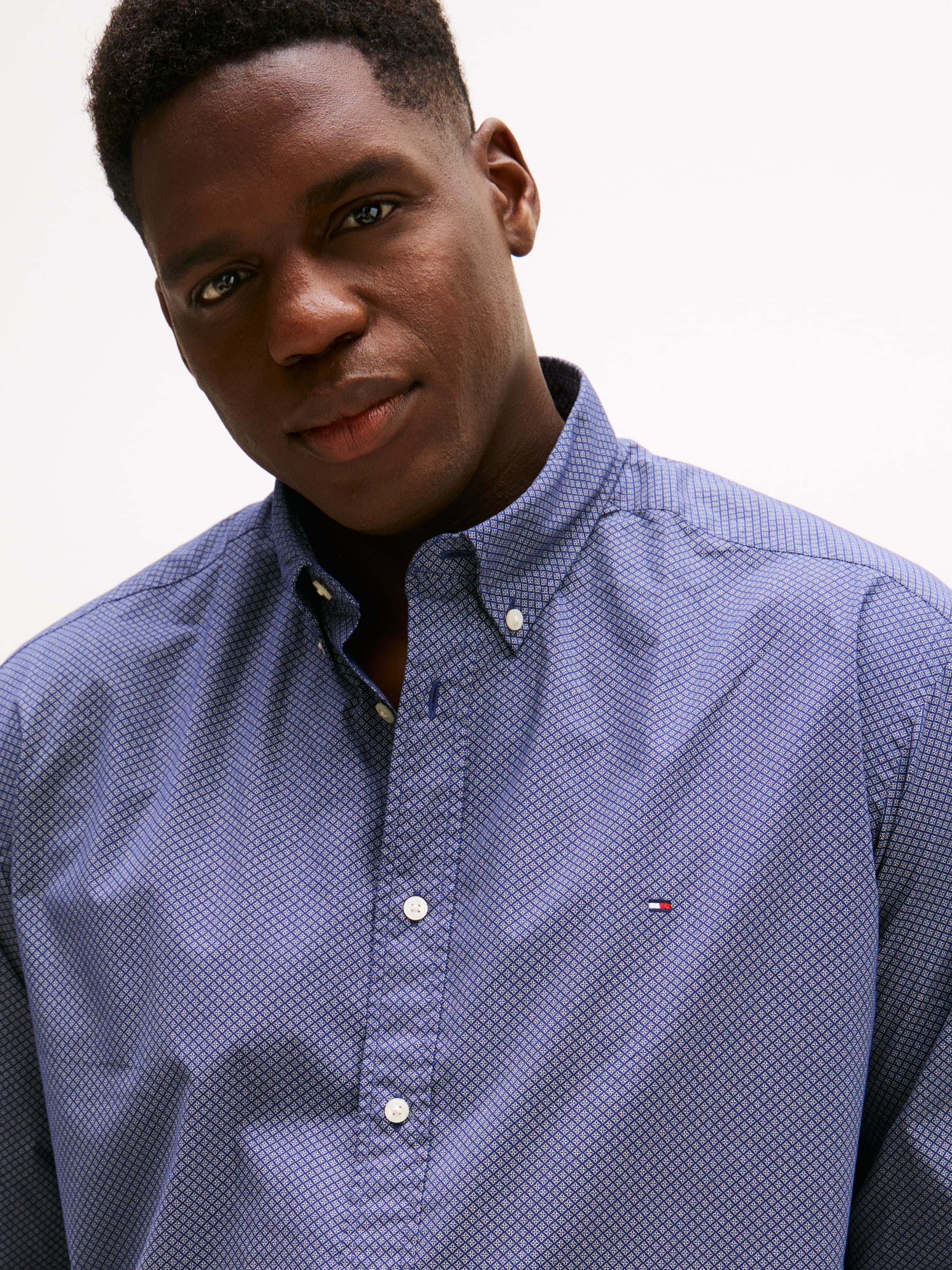 Tommy Hilfiger Big & Tall Langarmhemd »BT-FLEX POPLIN MICRO«, Große Größen, Button-down-Kragen, Businesshemd, Regular Fit