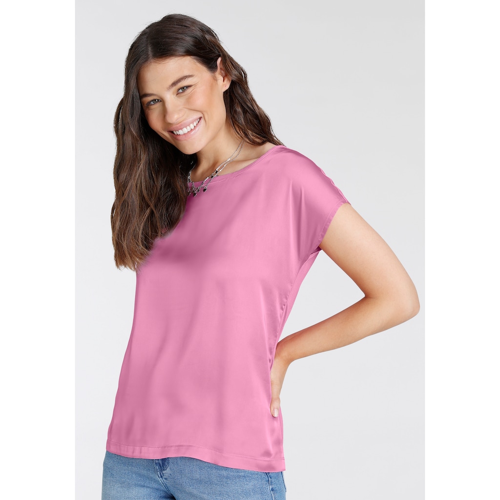 Laura Scott Shirtbluse, aus Satin und Jersey