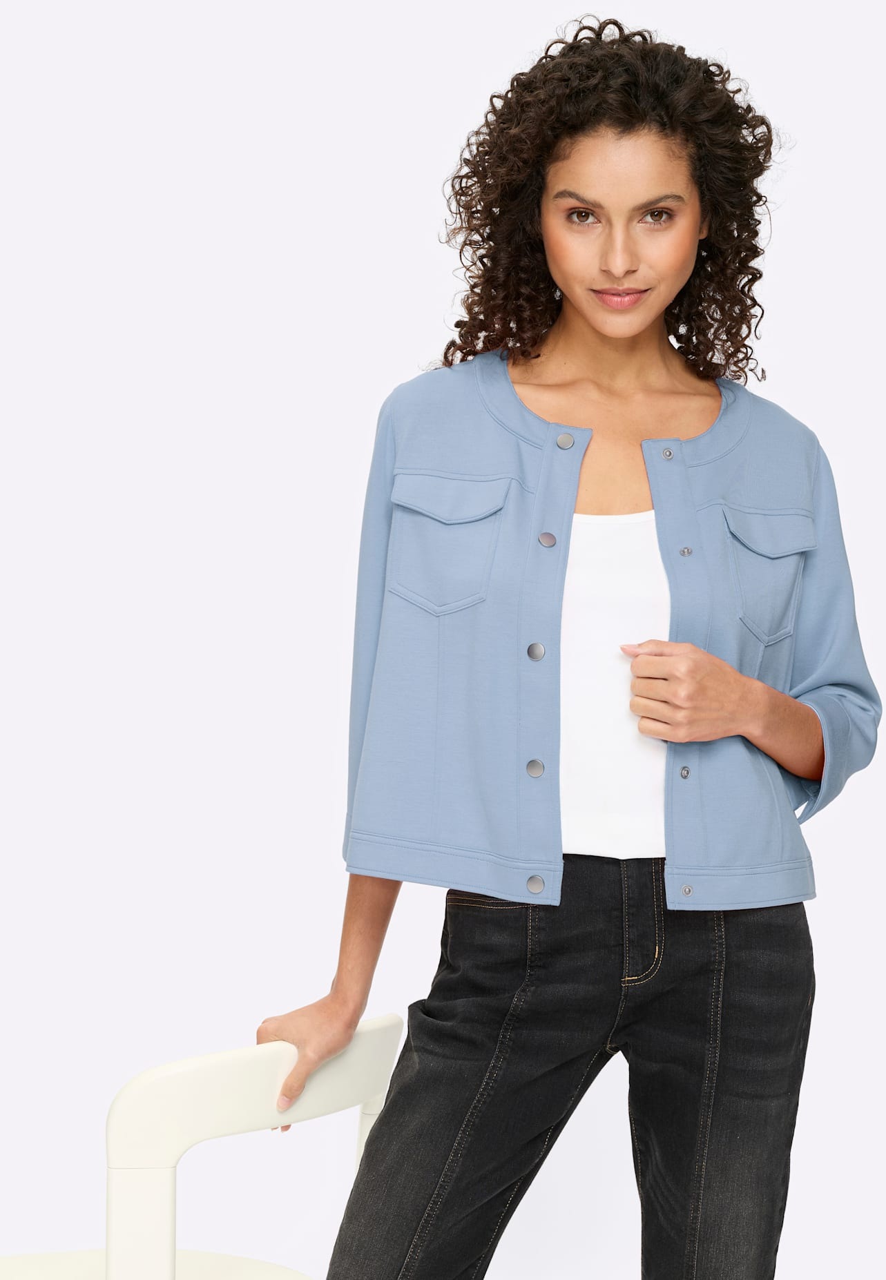 HEINE Shirtjacke Shirt Jacket Ice Blue 46 3