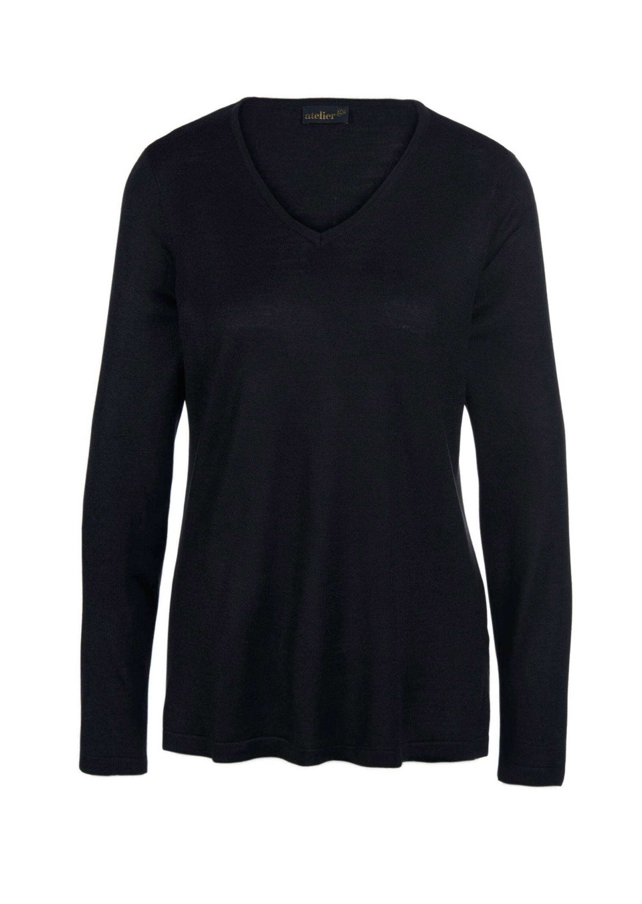 GOLDNER Strickpullover "Kurzgröße Langarm-Pullover mit V-Ausschnitt" Ohne günstig online kaufen