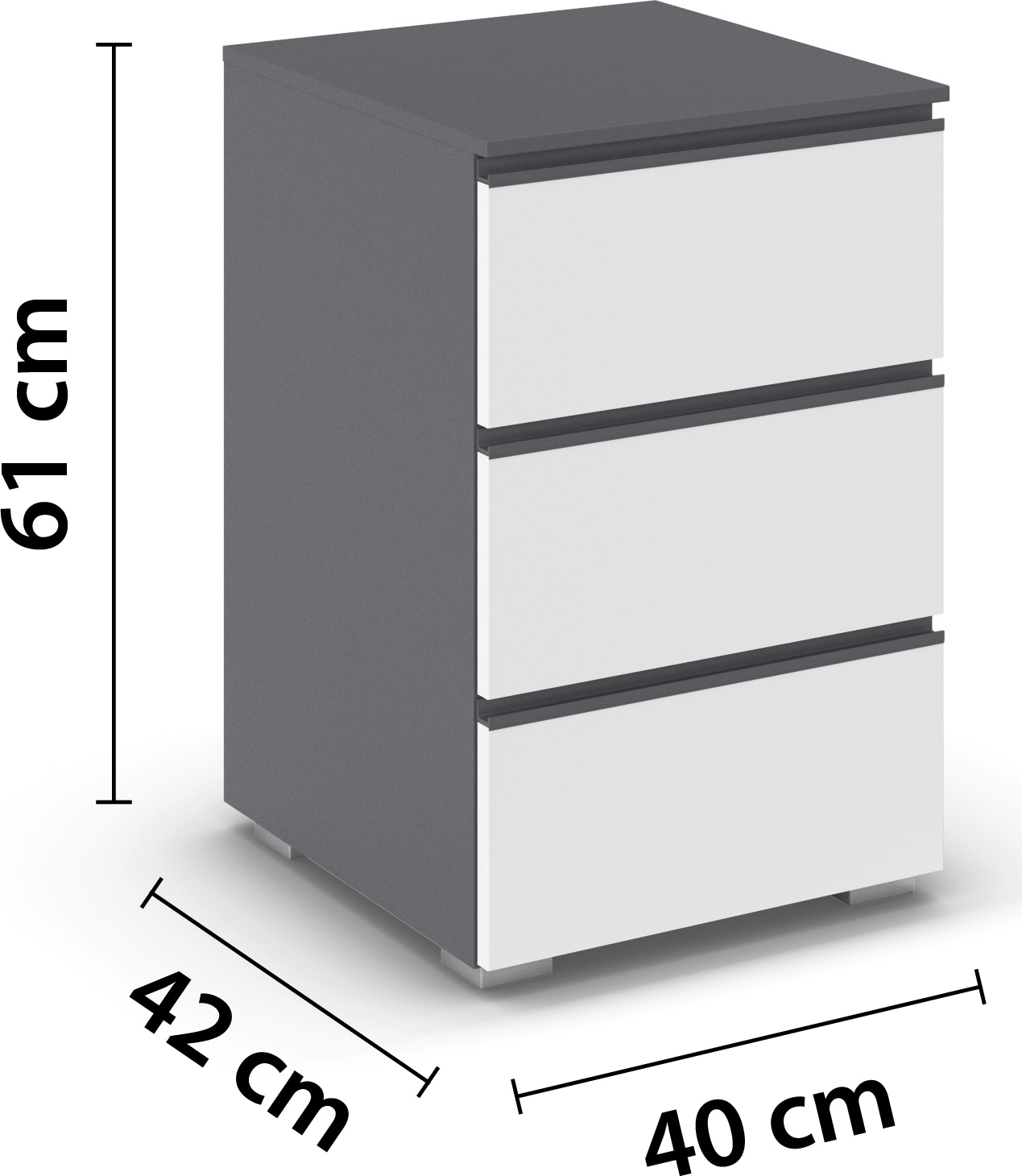 rauch Nachtkommode »Nachttisch Nachtkonsole Nachtschrank MAINZ« Breite 40 cm,  drei praktische und geräumige Schubladen MADE IN GERMANY