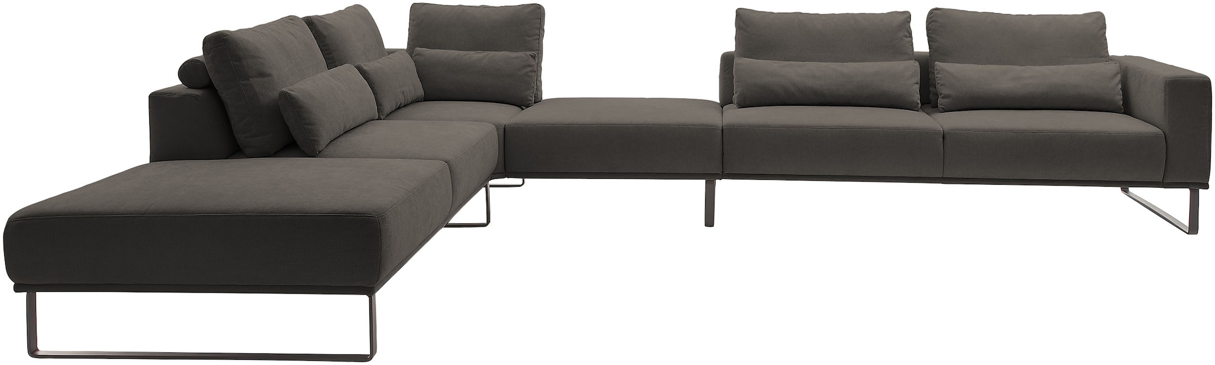 Musterring "JustB PM100 bequem, modern, elegant und viel Platz, bodenfrei" mit Zwischenhocker, wahlweise mit Funktion und Kissen, Maße 290 x 398
