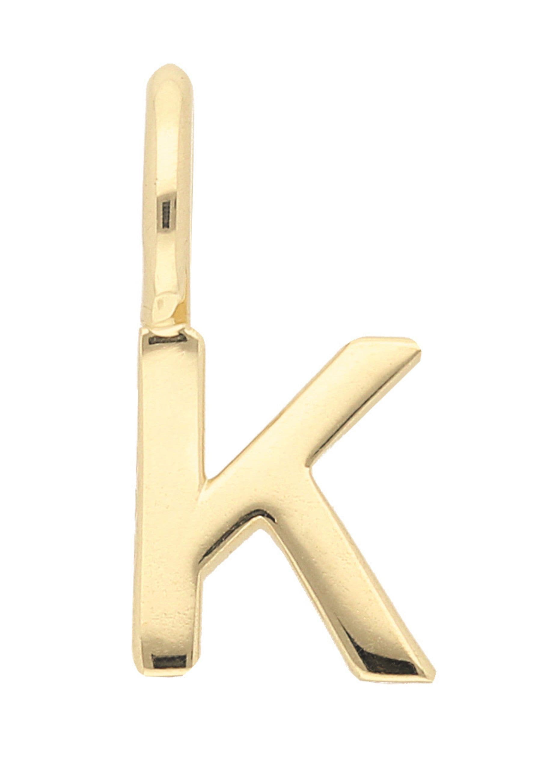 ADELIA ́S Damen Buchstabenanhänger "Damen & Herren 333 Gold Buchstabenanhänger K", Gelbgold 333 Gold, gold, Gelbgold 333, Gold, Schmuckanhänger, für
