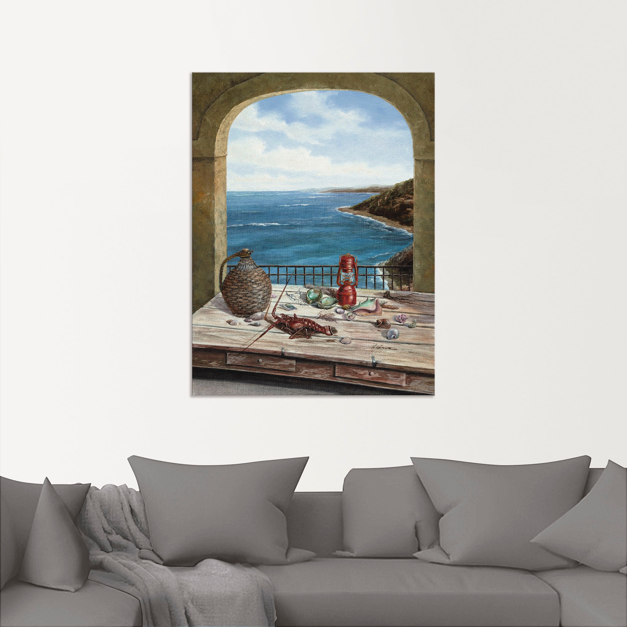 Artland Wandbild »Stillleben am Meer«, Fensterblick, (1 St.), als Alubild, Outdoorbild, Leinwandbild, Poster, Wandaufkleber