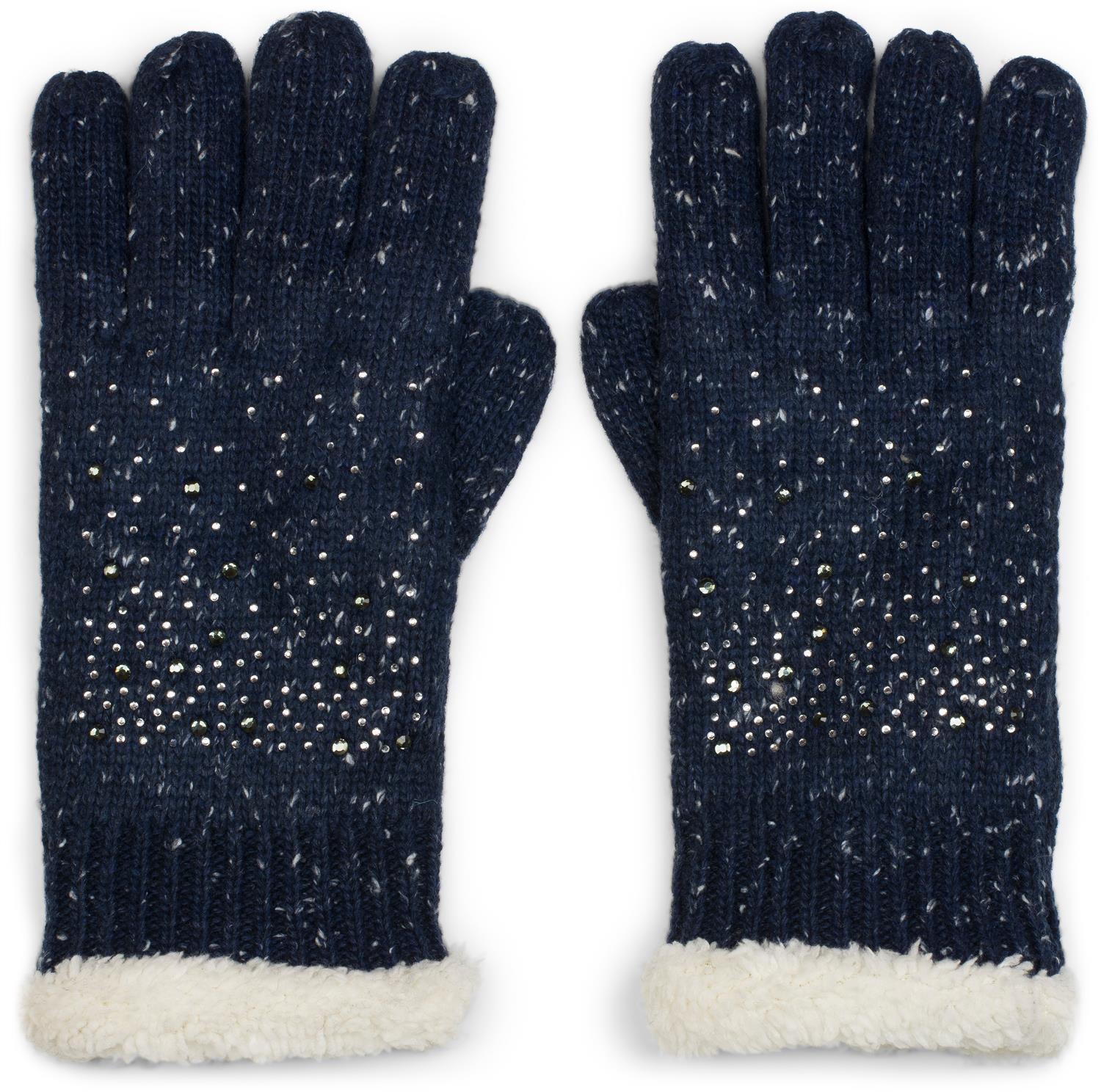 styleBREAKER Strickhandschuhe "Strickhandschuhe mit Strass und Fleece" 1 Stk.
