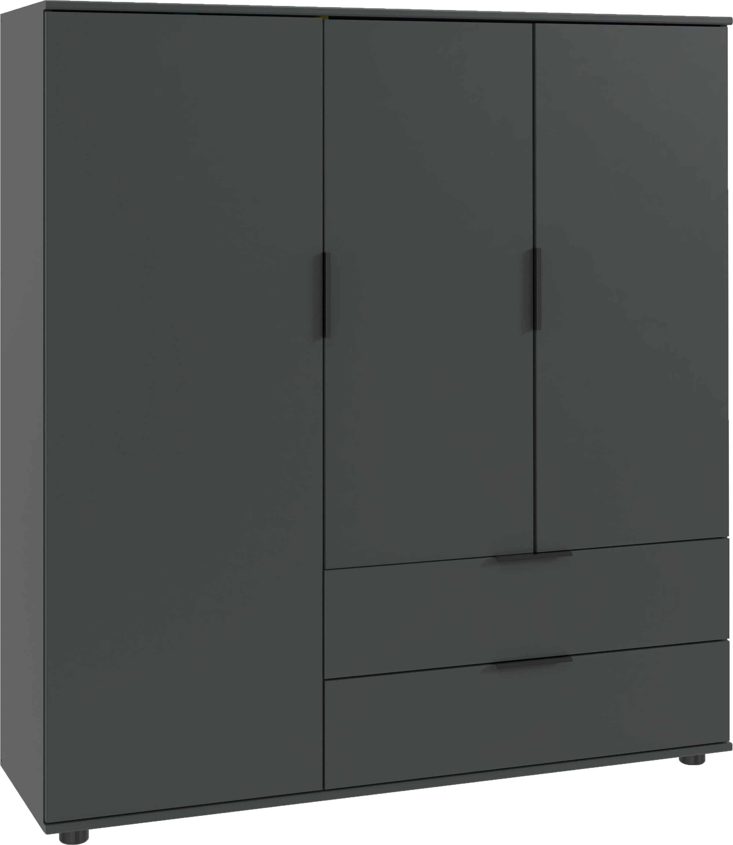 Wimex "Easy Plus Kleiderschrank Garderobe 2 Schubladen, 81 oder 130cm breit" in verschiedenen Farben, moderne Optik mit schwarzen Metallgriffen