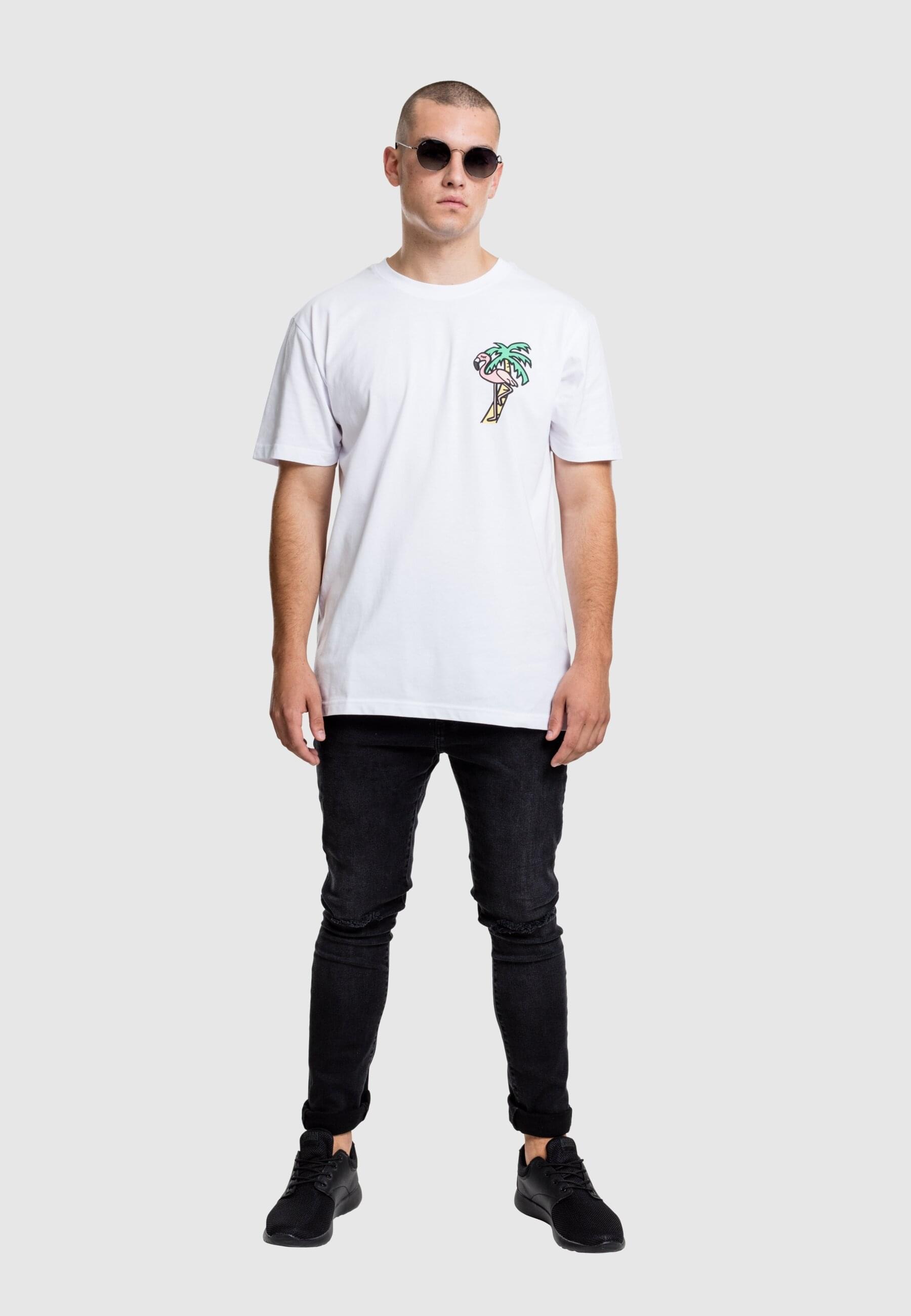 MisterTee Kurzarmshirt »MisterTee Herren Flamingo T-Shirt Round Neck«, (1 tlg.)