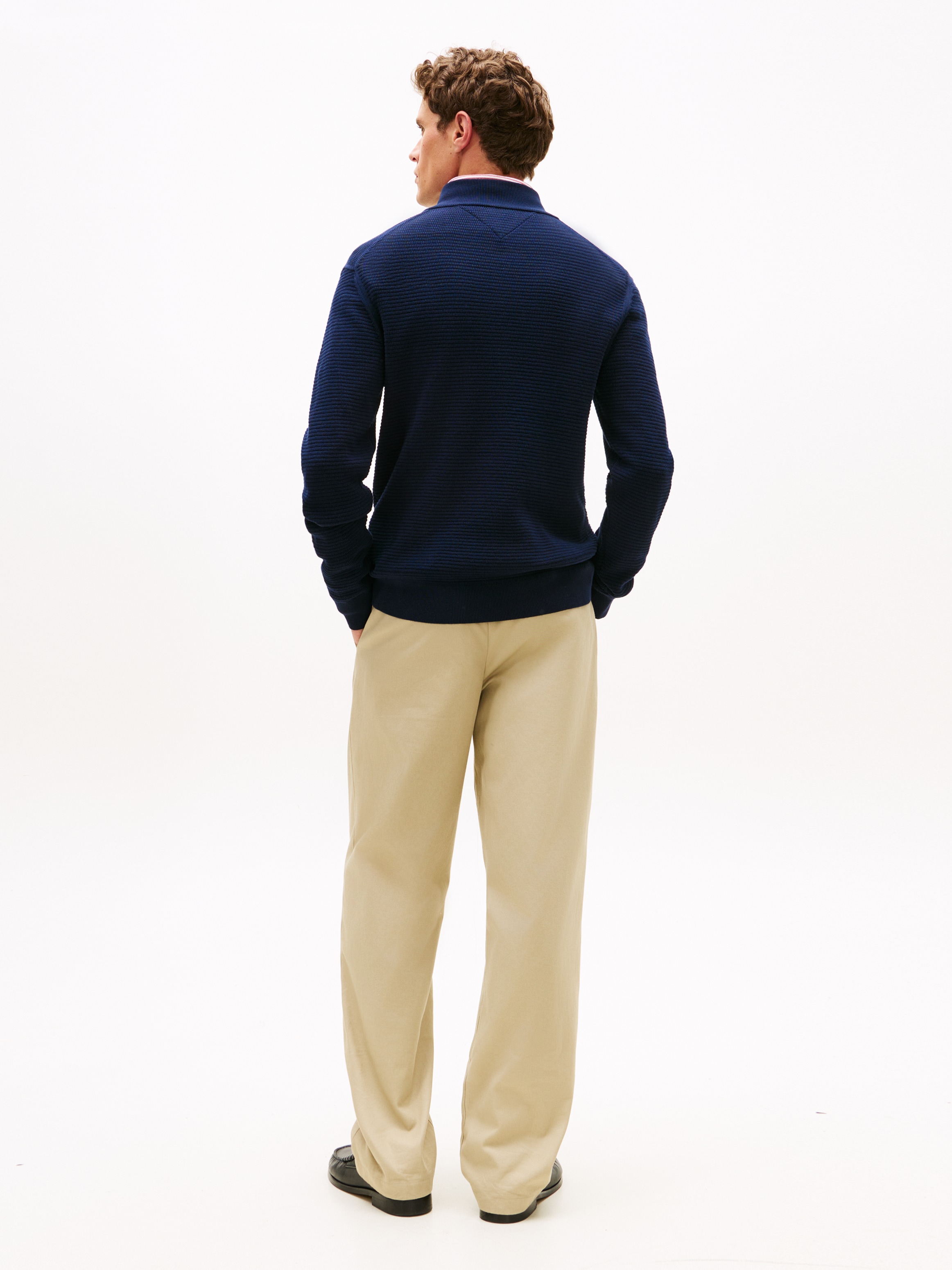 Tommy Hilfiger Strickpullover »SEASONAL STRUCTURE ZIP MOCK« Regular fit mit Troyerkragen