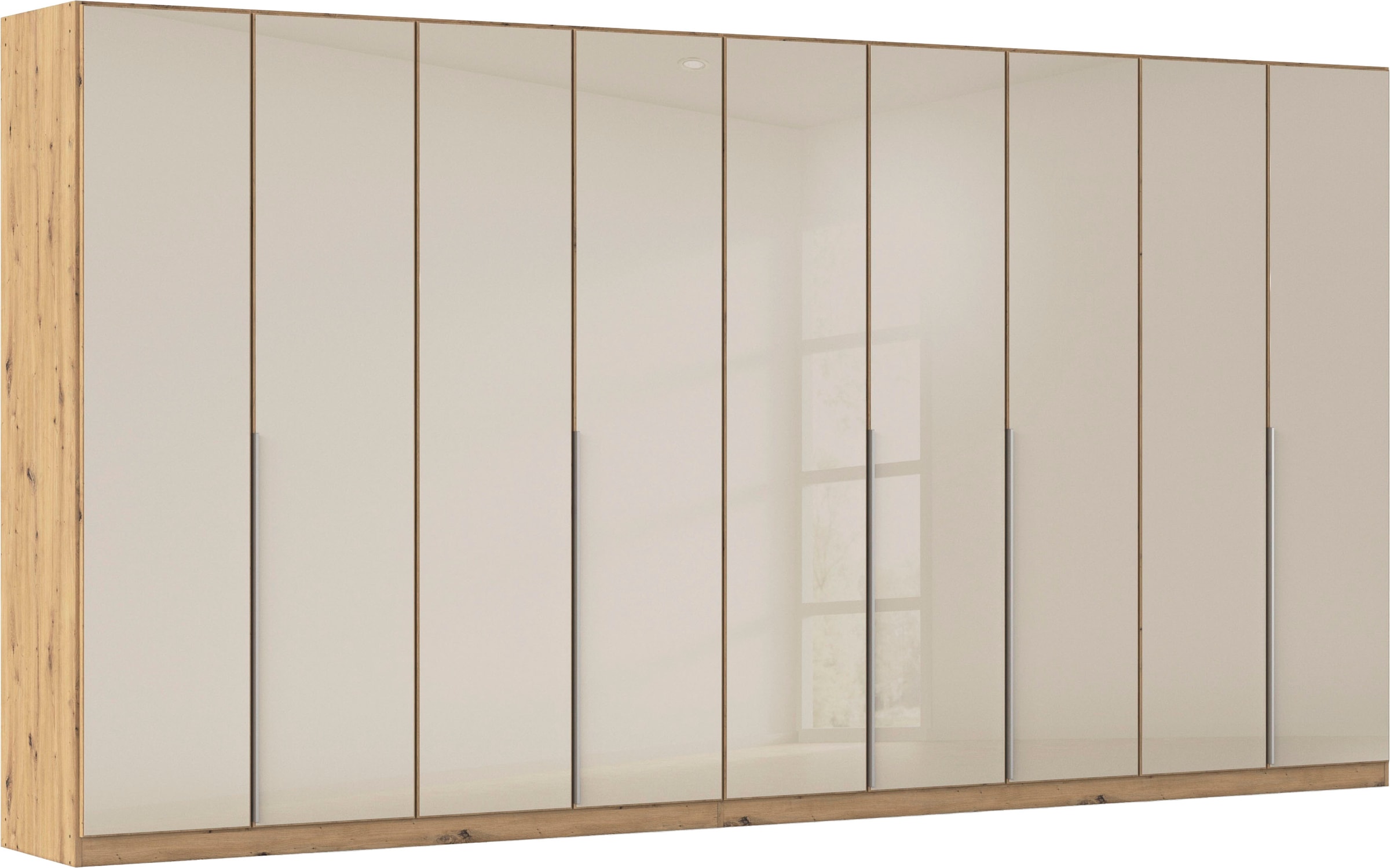OTTO home Drehtürenschrank "Kleiderschrank Kleiderschränke Schrank Garderobe AGORDO mit Glasfront" in zwei Griff-Farben, Breiten 91-405 cm, durchdachte Innenausstattung, in 8 Breiten und 2 Höhen MADE IN GERMANY