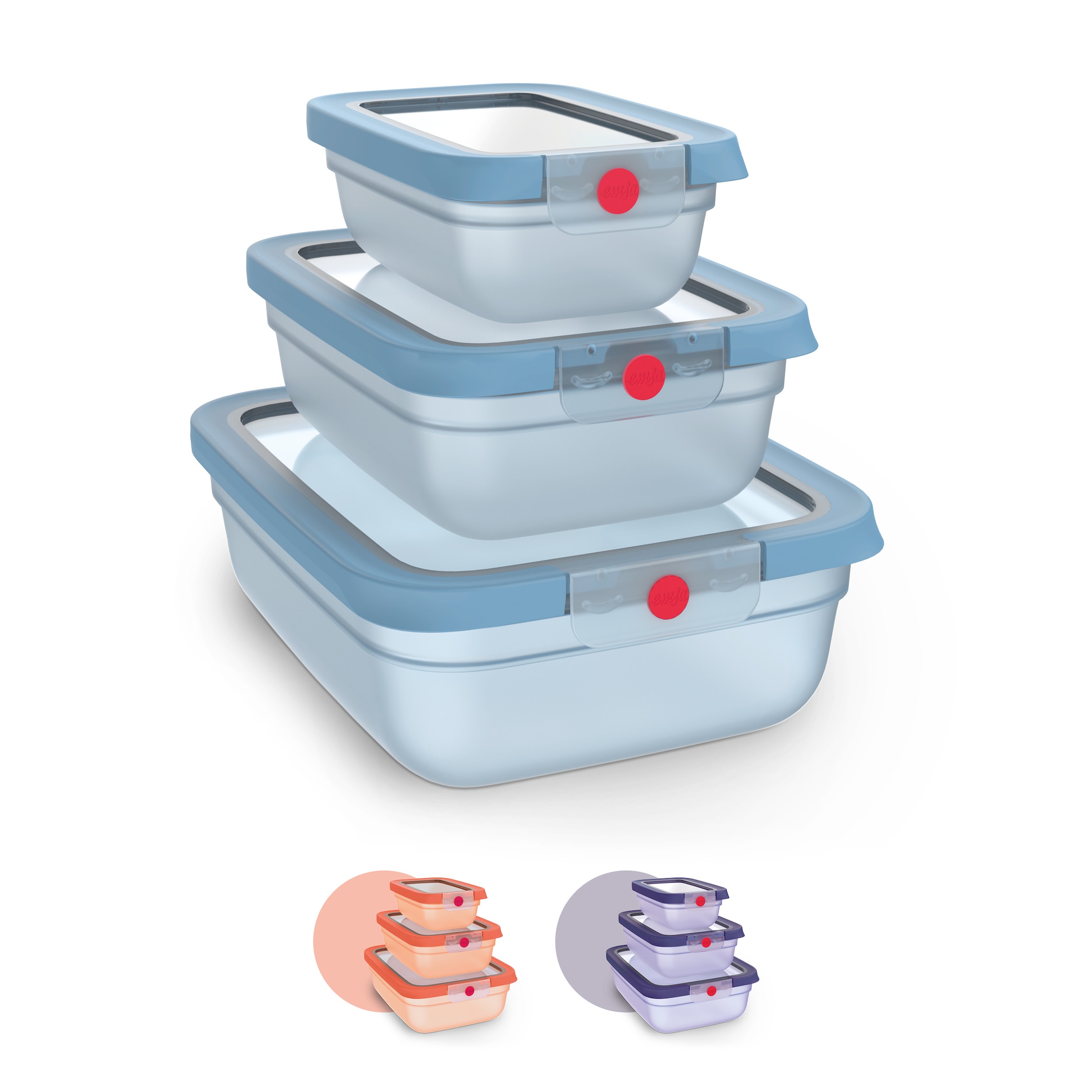 Emsa Frischhaltedose "oneClick" Set, 3 tlg. tlg. verschlossen mit nur 1 x K günstig online kaufen