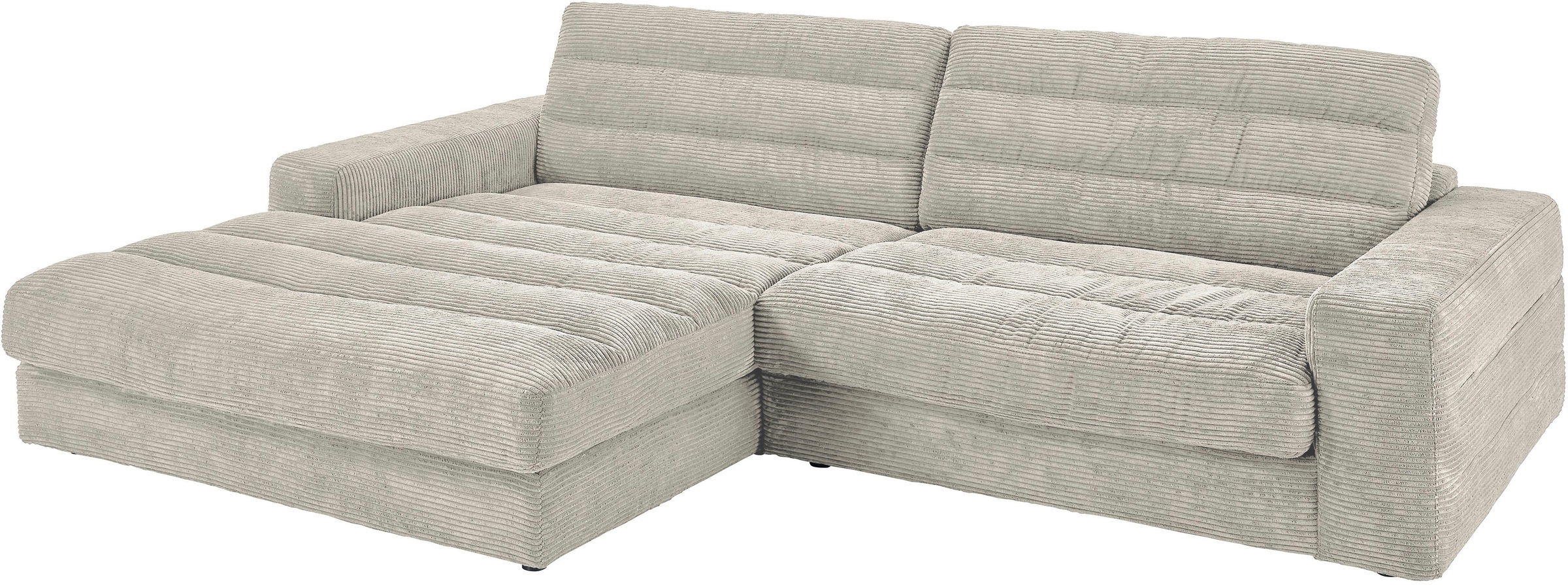 3C Candy Ecksofa »Stripes L-Form«, Lose Rückenkissen, mit feiner Quersteppung, Cord-Bezug