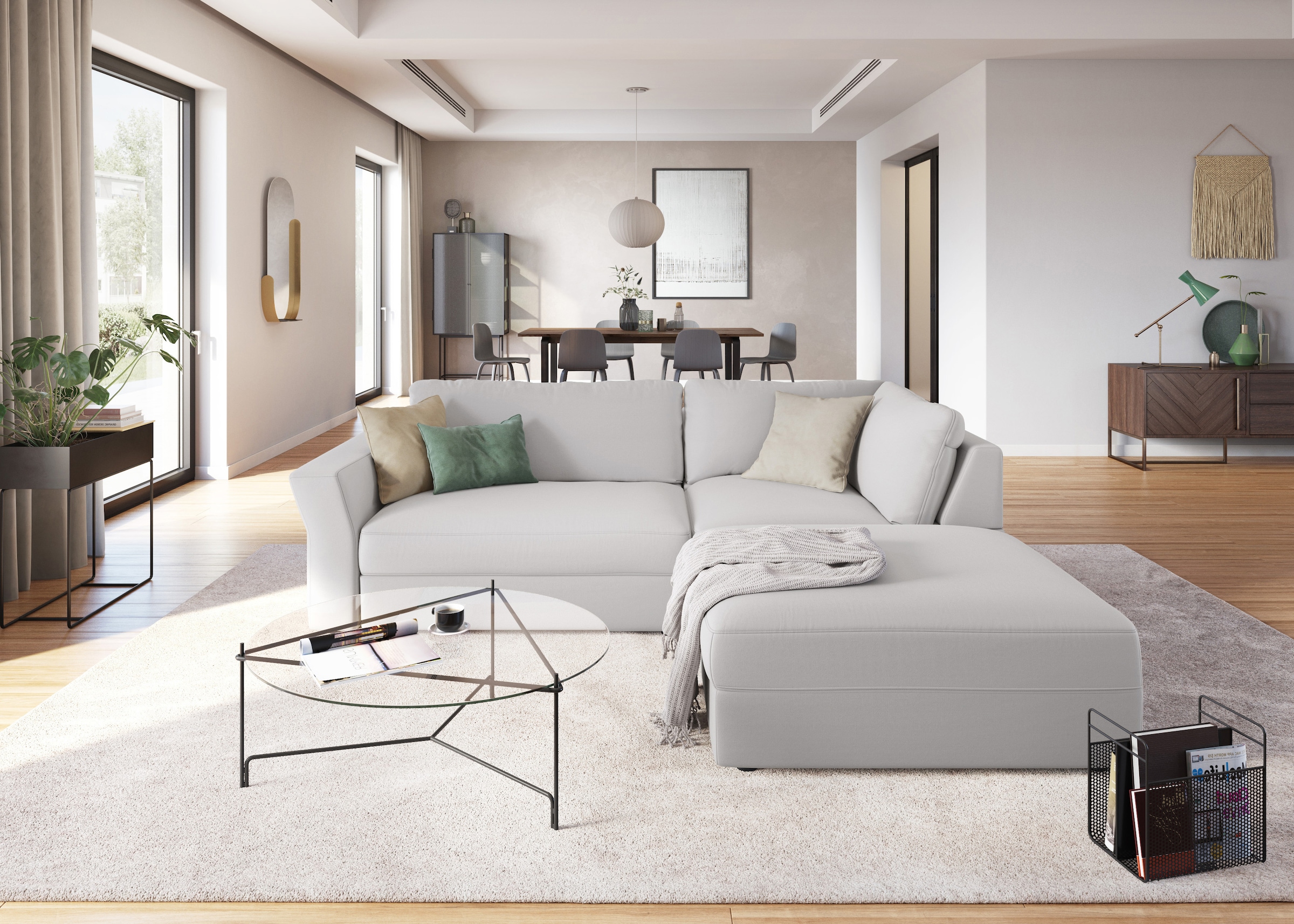 sit&more Ecksofa »Cadabra L-Form«, Breite 243 cm, inklusive Sitztiefenverstellung