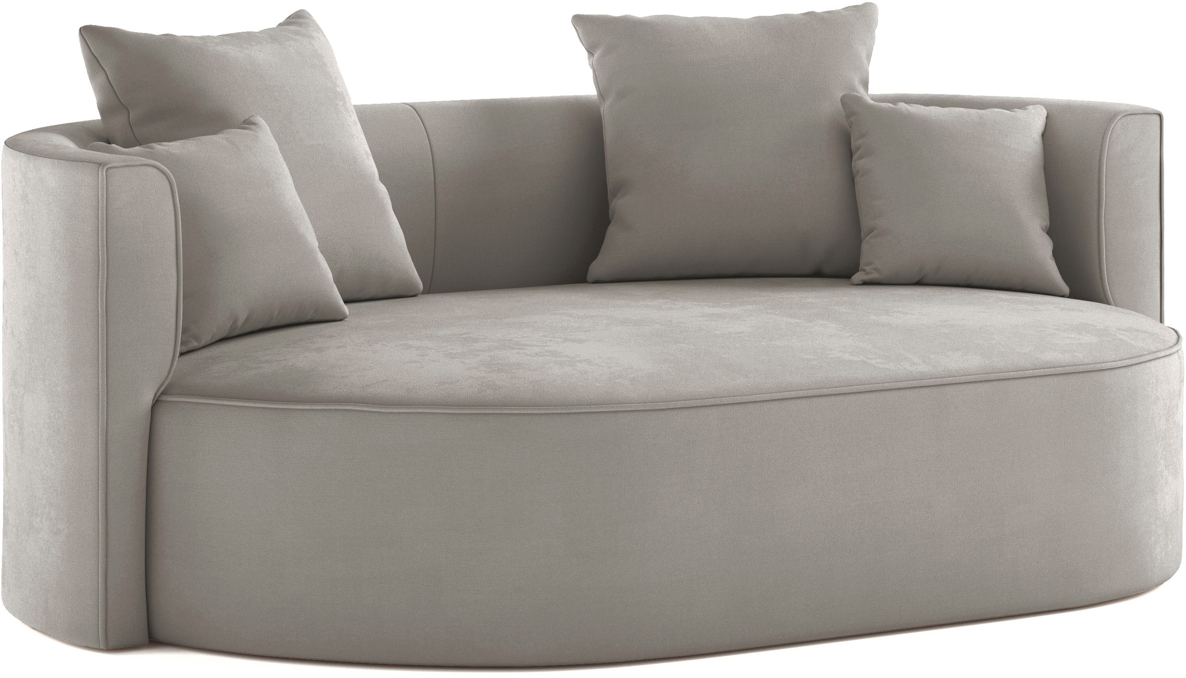 LeGer Home by Lena Gercke 2,5-Sitzer »ISALIE, rundes Loungesofa, mit Kissen, perfekt gepolstert«, moderne Stoffe, mit 4 Zierkissen, extra große Sitzfläche