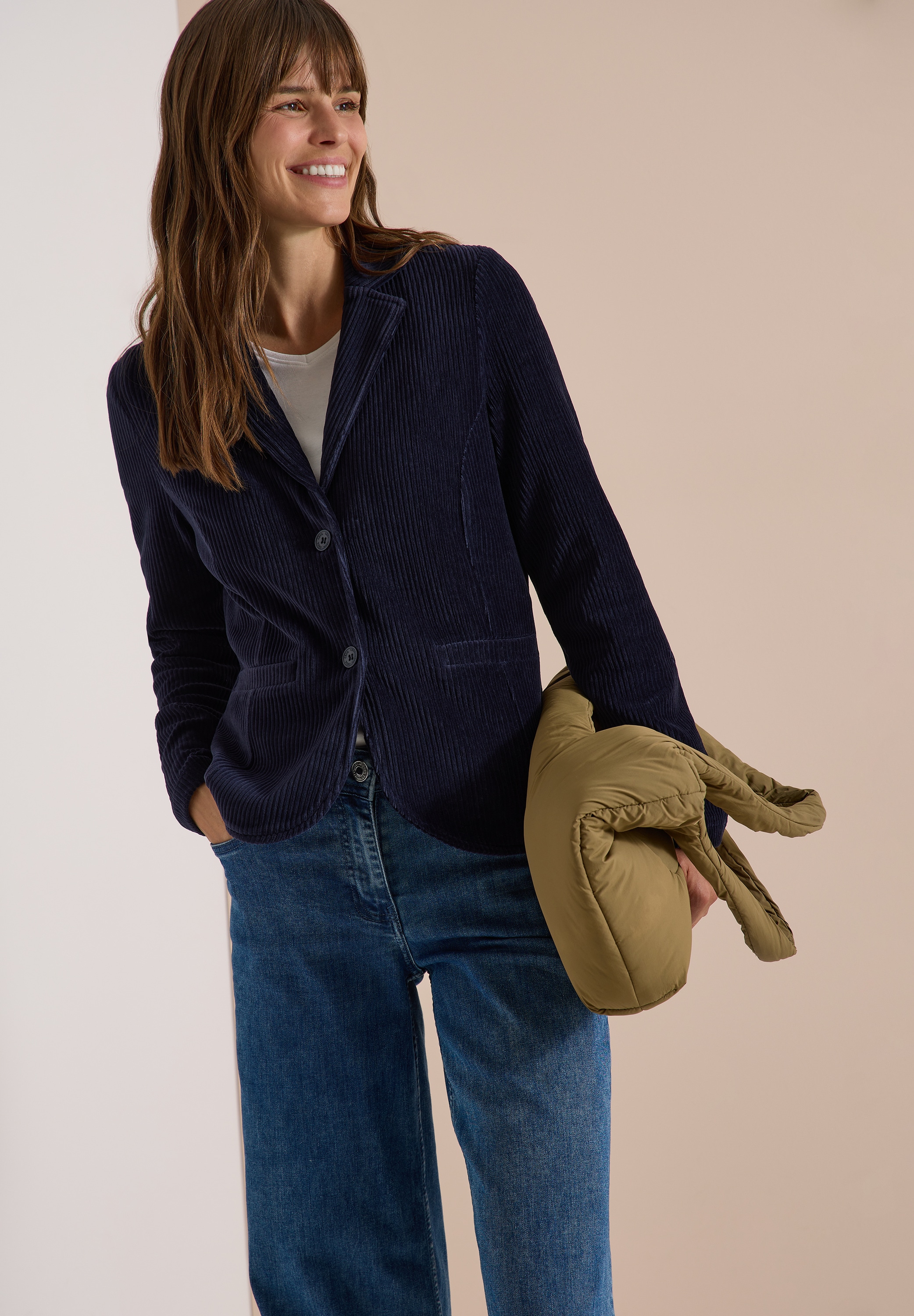 Cecil Jackenblazer Cordblazer mit Reverskragen