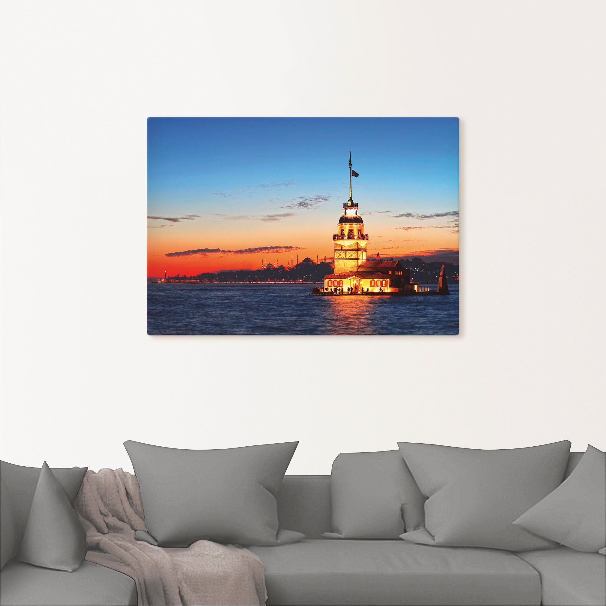 Artland Wandbild "Istanbul Leanderturm" Gebäude 1 Stk. tlg. auf Holzrahmen günstig online kaufen