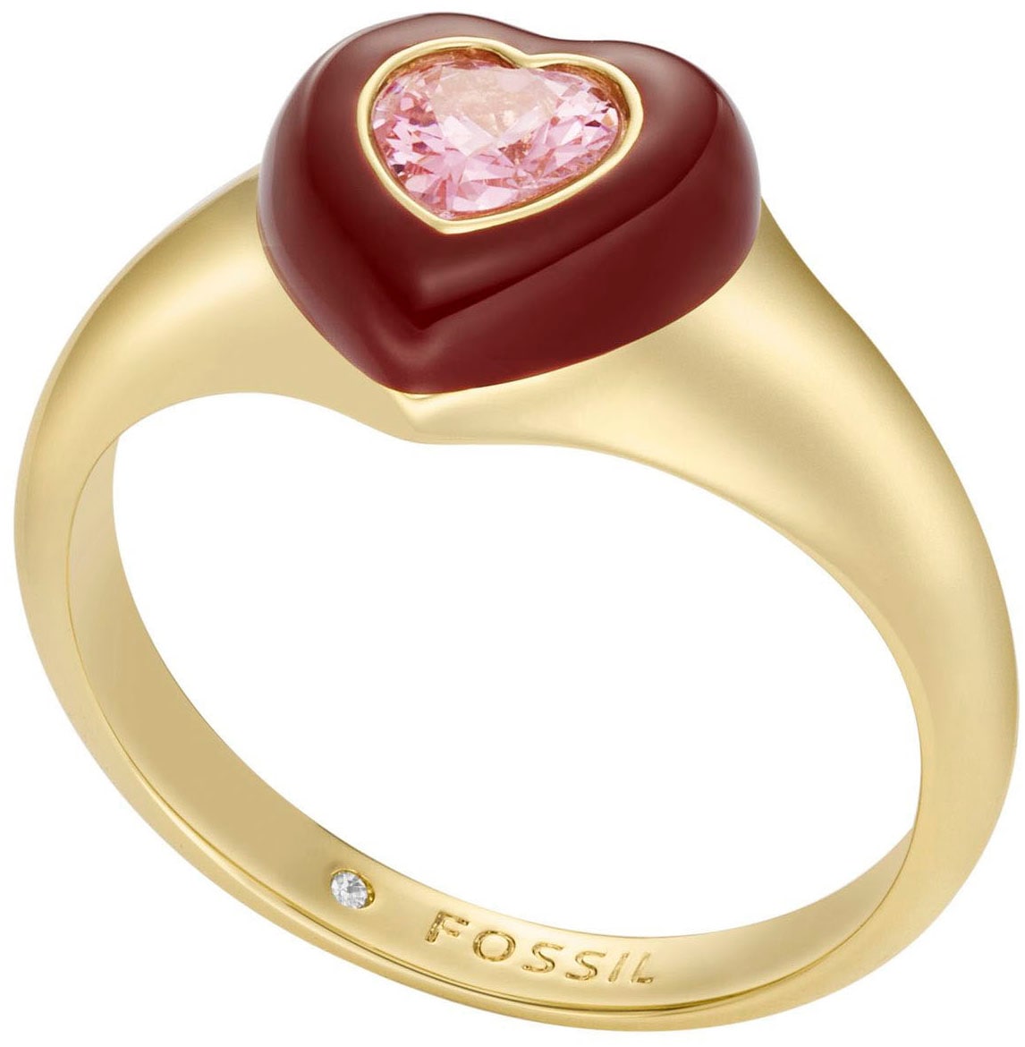 Fossil Fingerring »SADIE, Herz, JA7229710«, mit Zirkonia (synth.)