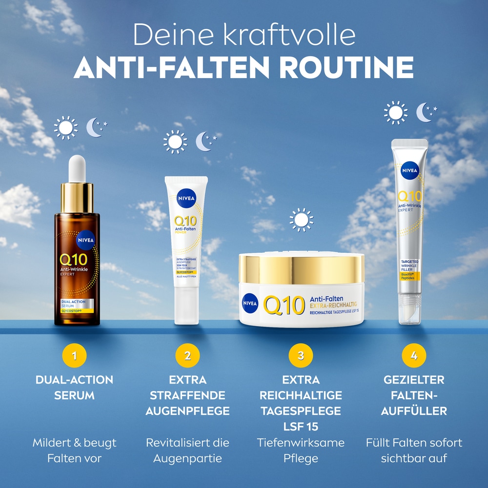 Nivea Tagescreme »Q10 Anti-Falten Power Reichhaltige Tagespflege LSF 15« spendet intensive Feuchtigkeit für 24 Stunden