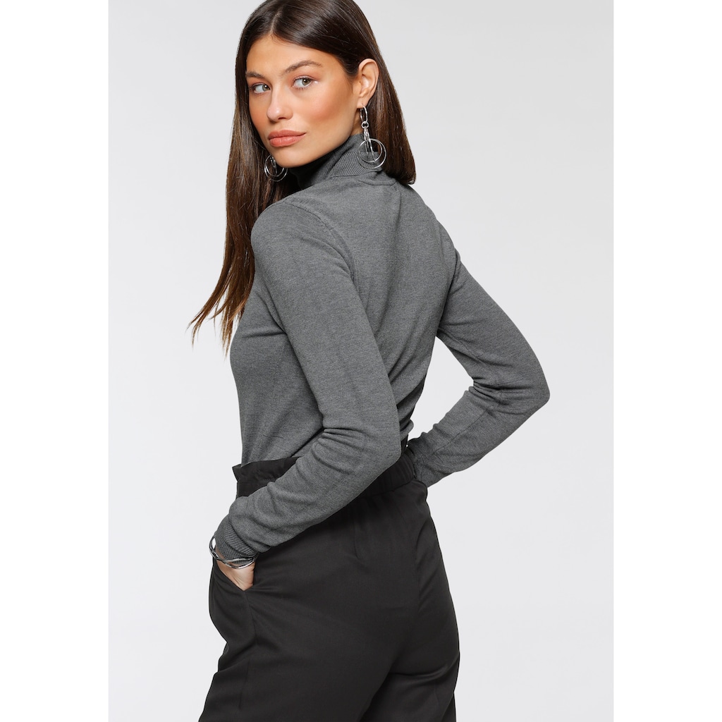 Bruno Banani Rollkragenpullover, mit Metalllogo-NEUE FARBEN