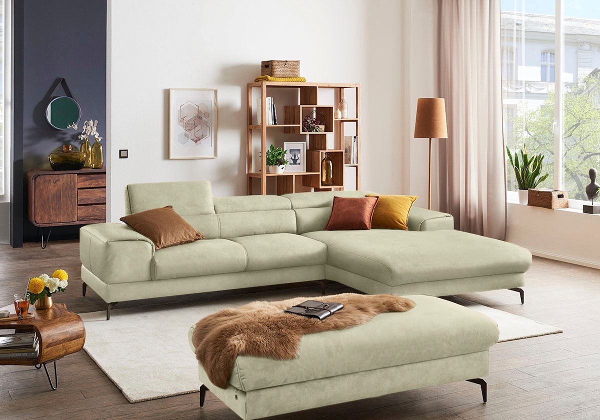 Thumbnail - W.SCHILLIG Ecksofa "piedroo, Designsofa mit tollem Sitzkomfort, elegant und bequem, L-Form", Kopfteilverstellung, wahlwe...