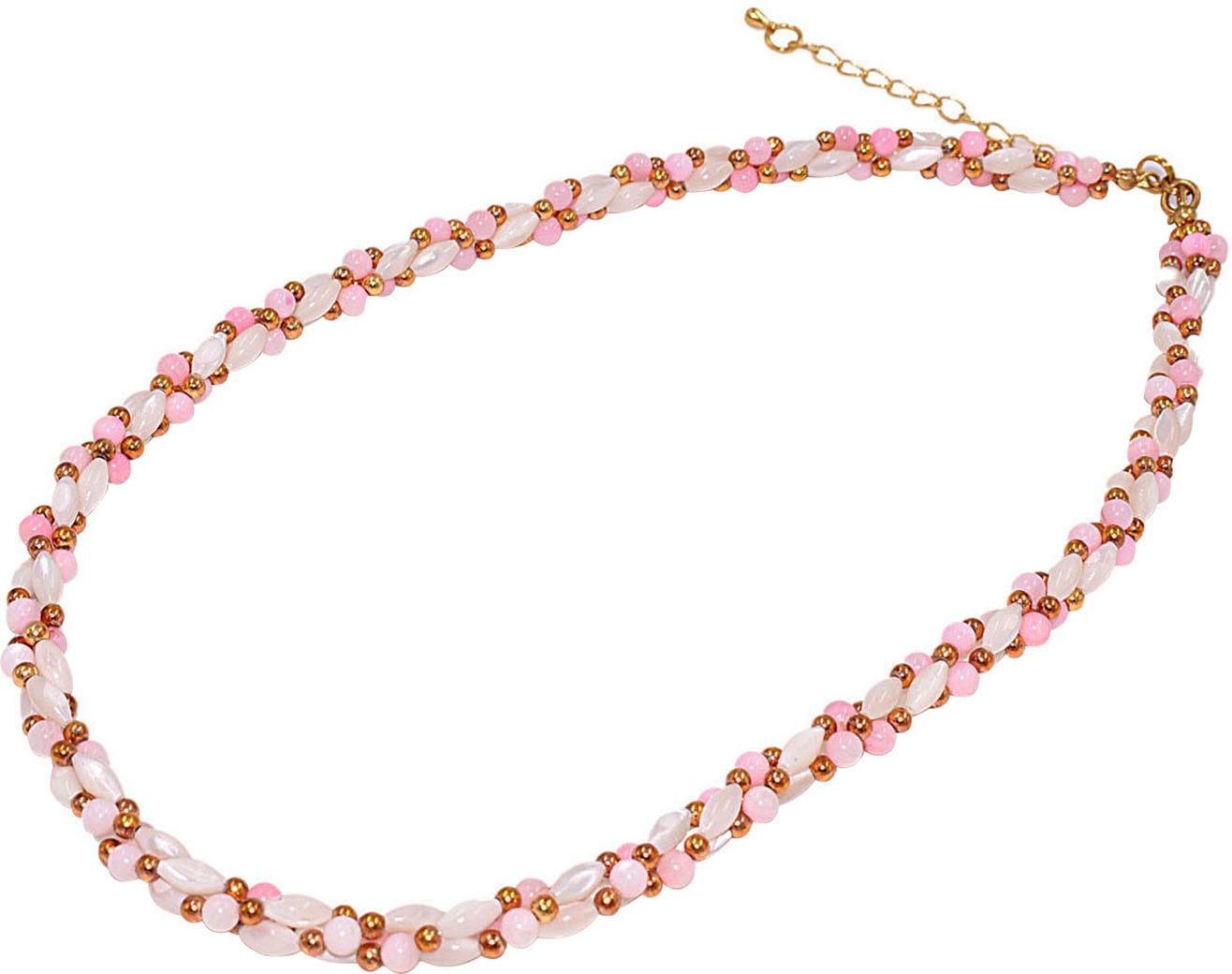 Firetti Perlenkette »Schmuck Geschenk Messing Halsschmuck Halskette«, Made in Germany - mit Perlmutt