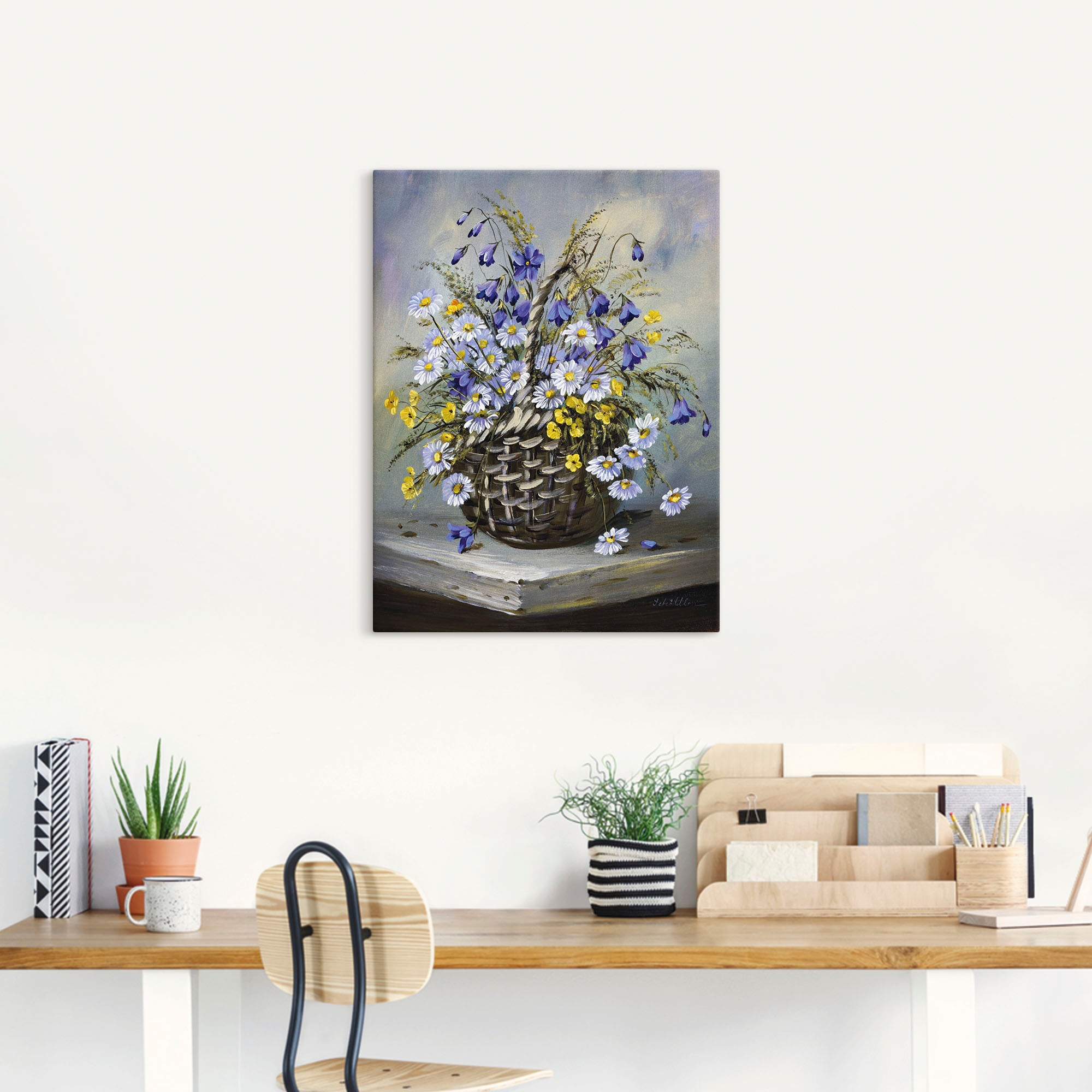 Artland Wandbild »Bunter Korb«, Blumen, (1 St.), als Leinwandbild, Poster in verschied. Größen