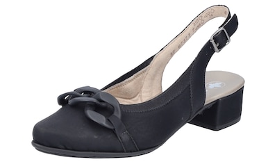 Slingpumps, Abendschuh, Sommerschuh, Blockabsatz, mit verstellbarem Riemchen