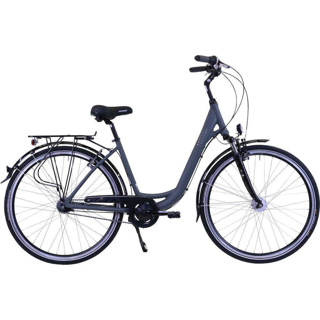 HAWK Bikes Cityrad »HAWK City Wave Deluxe Grey«, 7 Gang, Shimano, Nexus Schaltwerk