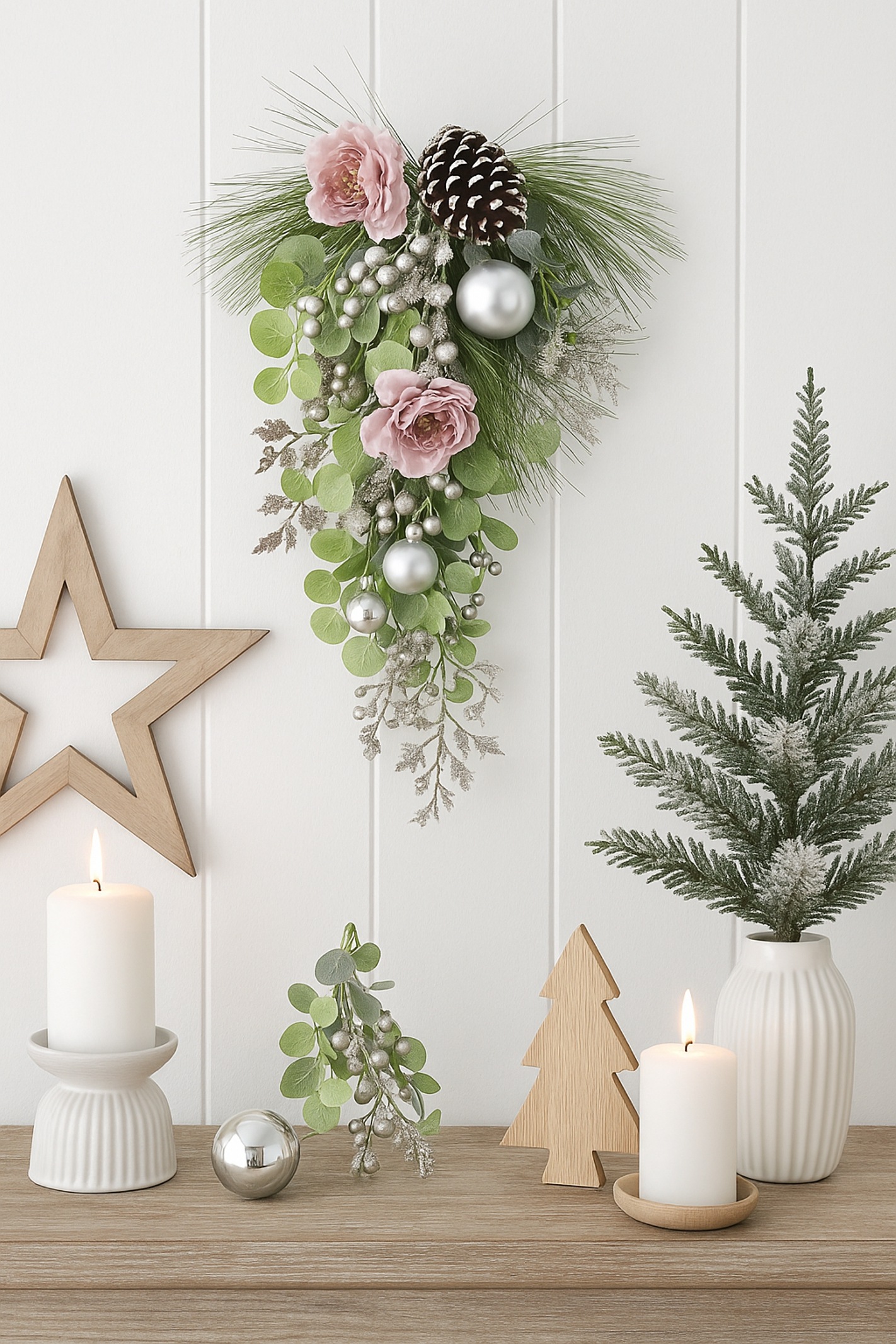 I.GE.A. Kunstblume "Wandhänger Päonie/Beeren" günstig online kaufen