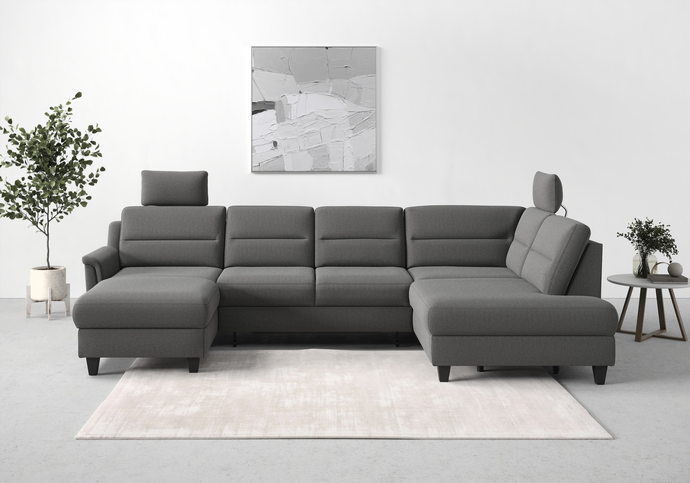 sit&more Wohnlandschaft "Farö U-Form" inklusive Federkern, wahlweise mit Schlaffunktion und Bettkasten