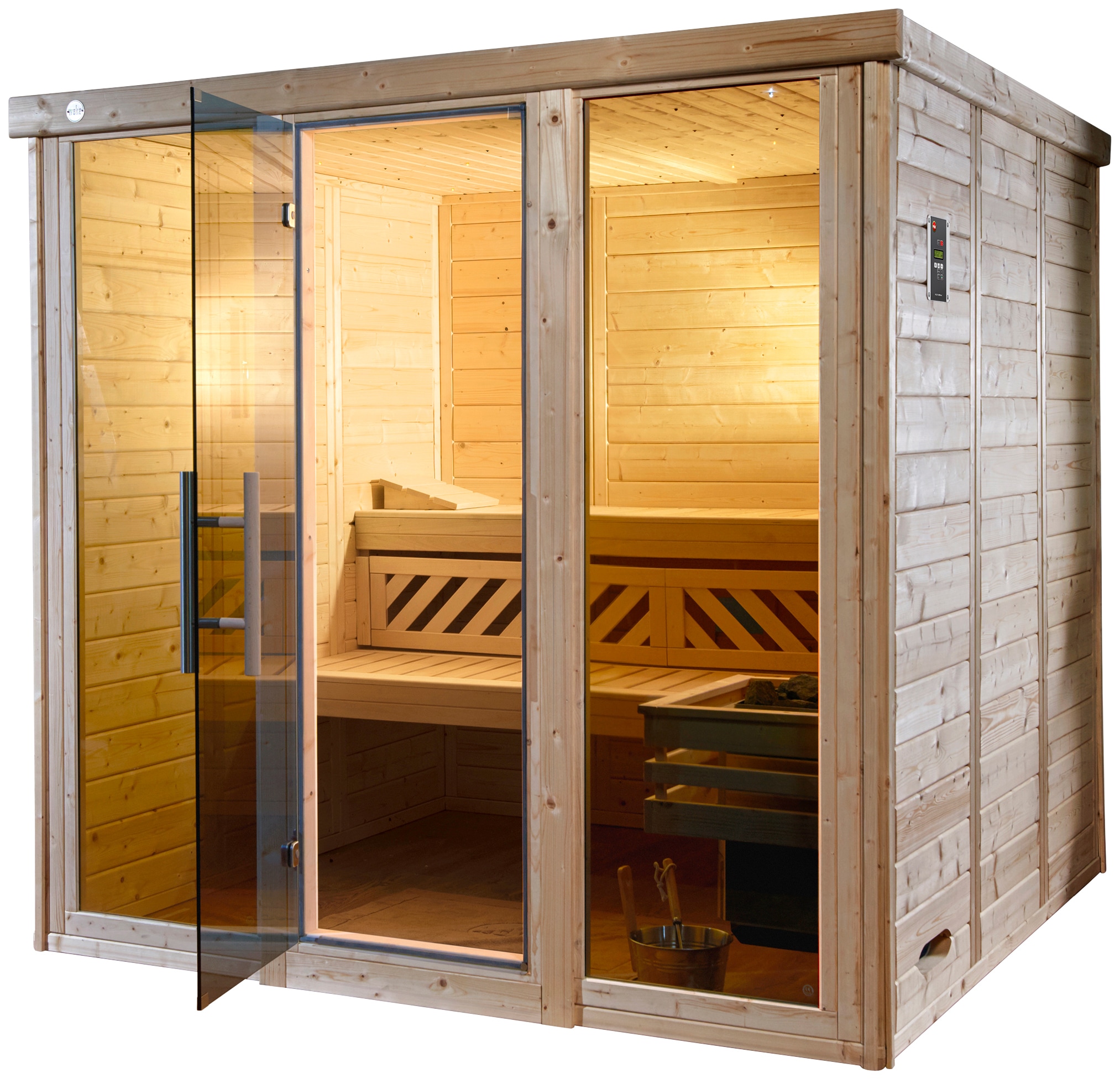 weka Sauna »Kemi Panorama«, 7,5 kW Bio-Ofen mit ext. Steuerung