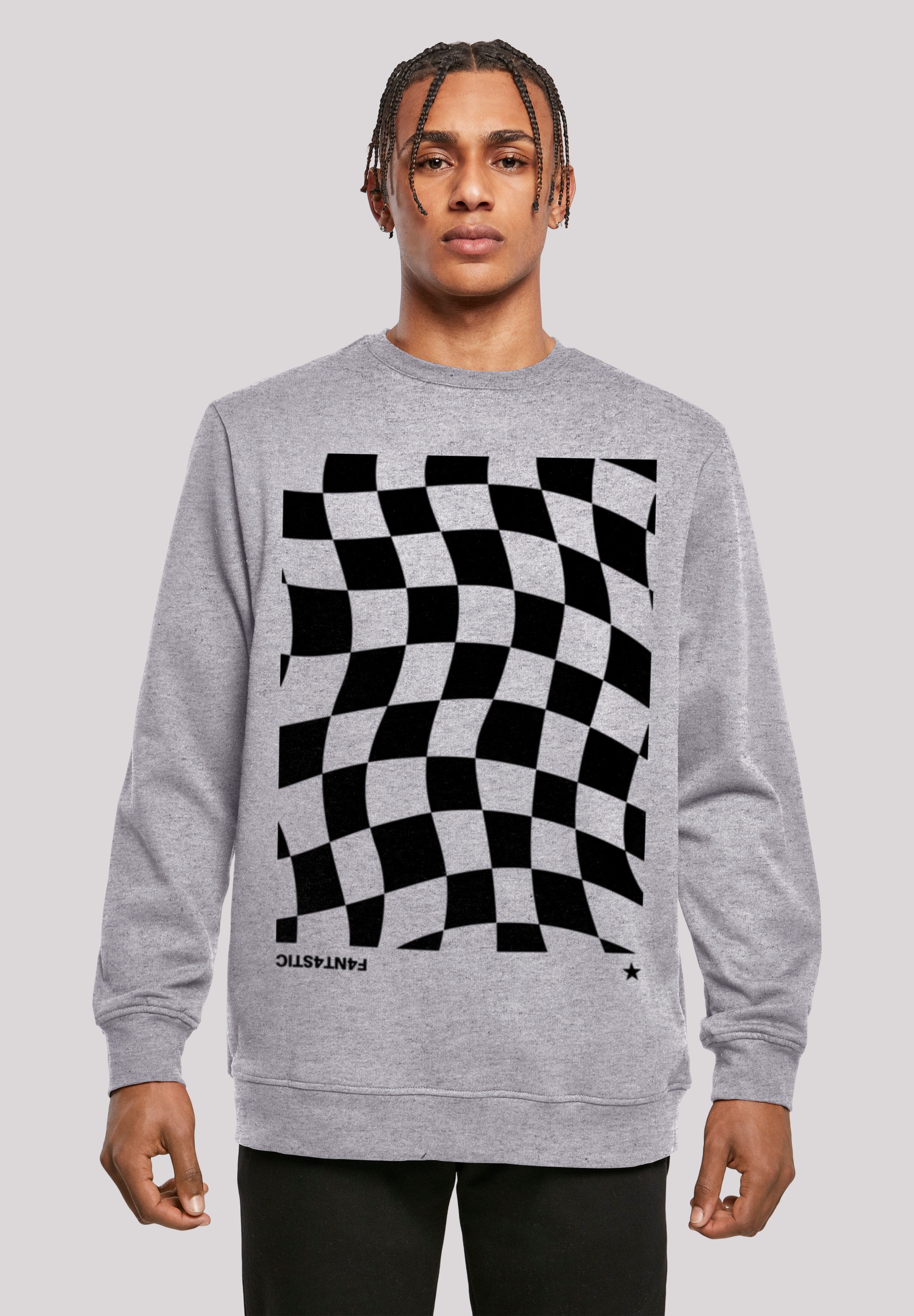 F4NT4STIC Kapuzenpullover "Wavy Schach Muster", Print