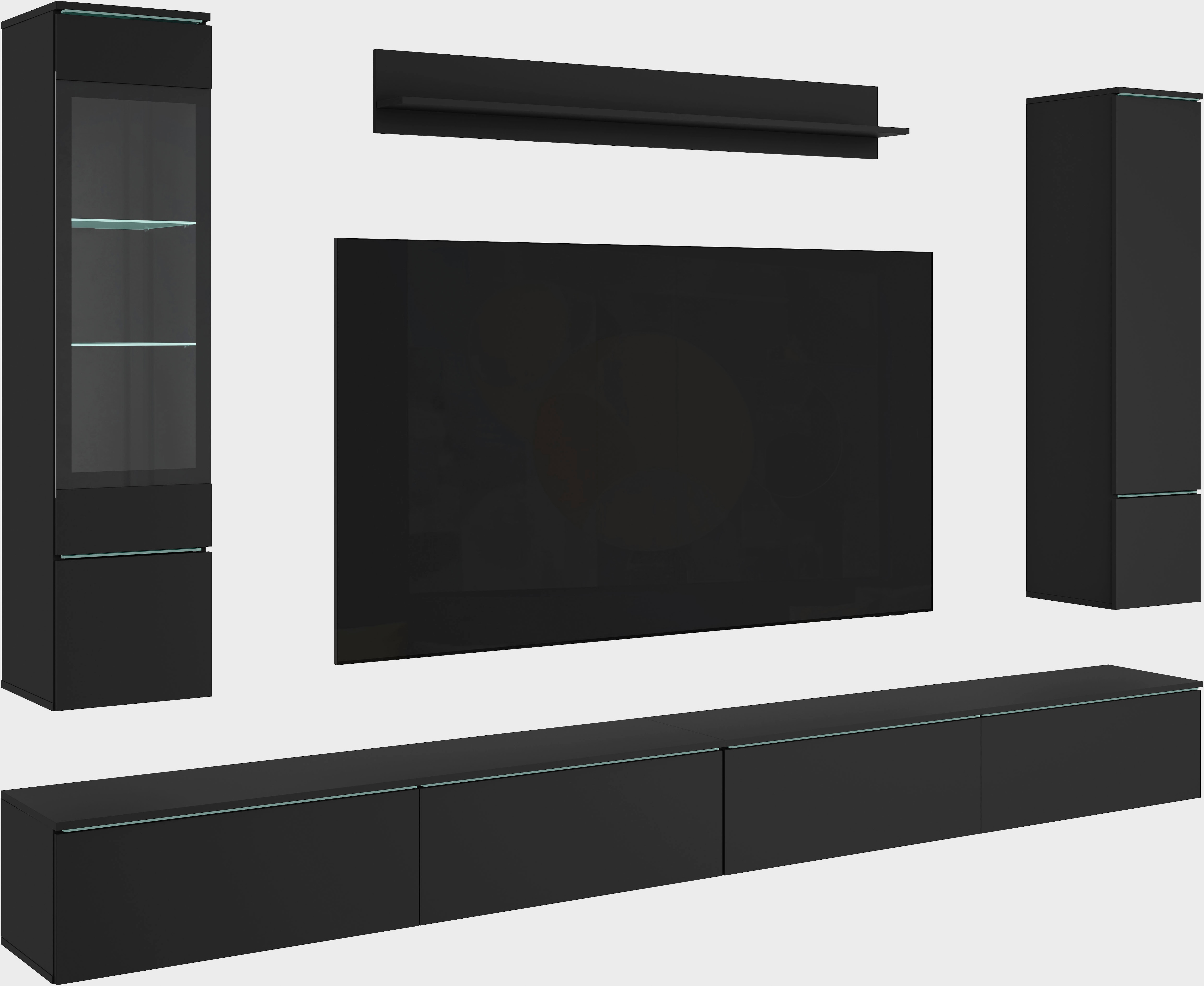 Home affaire Wohnwand "Vera, Breite 300 cm" Komplett-Set, 5 Stk. tlg.