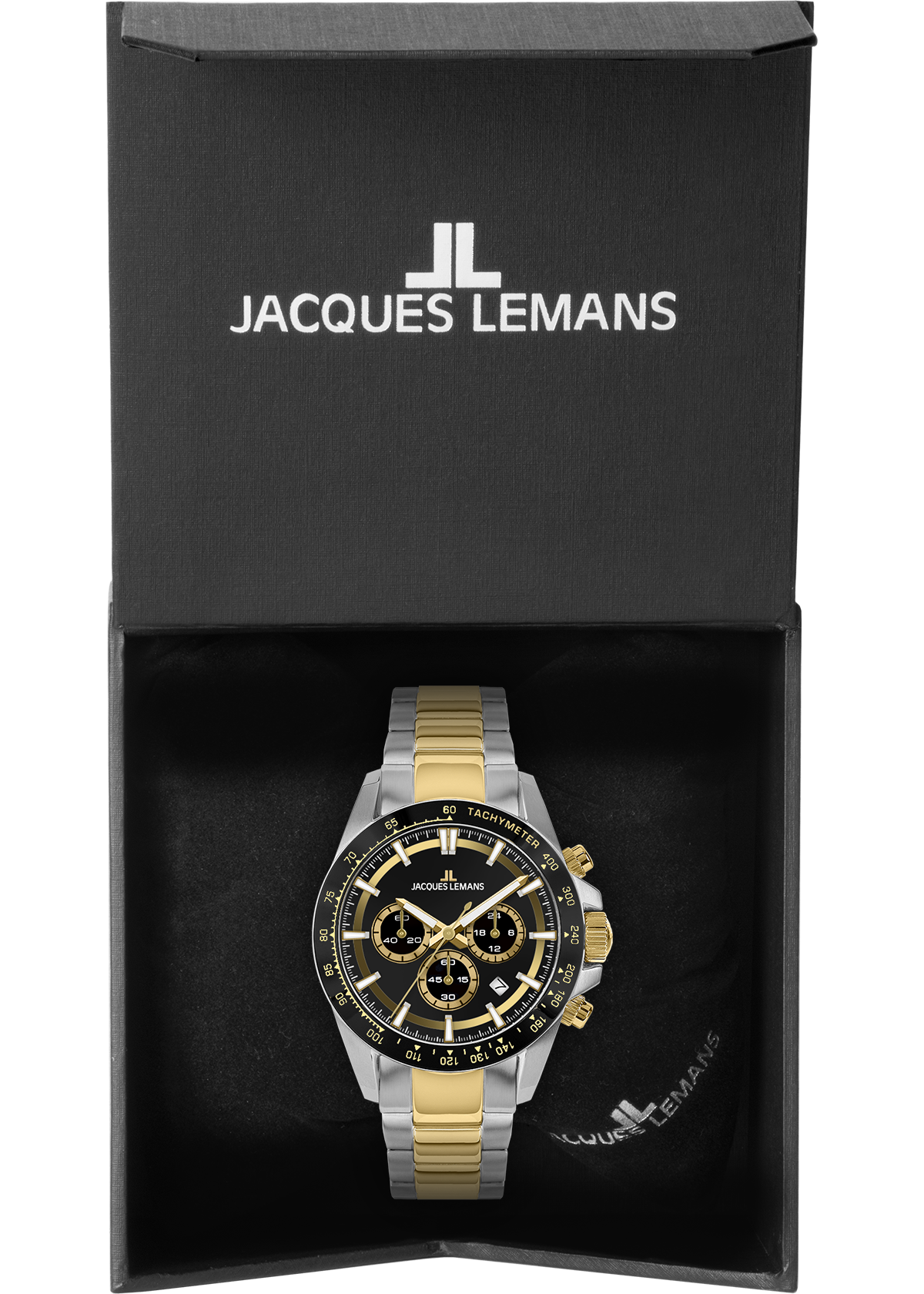 Jacques Lemans Quarzuhr »Liverpool«, Armbanduhr, Herrenuhr, Edelstahlarmband, analog, Tag, Stoppfunktion