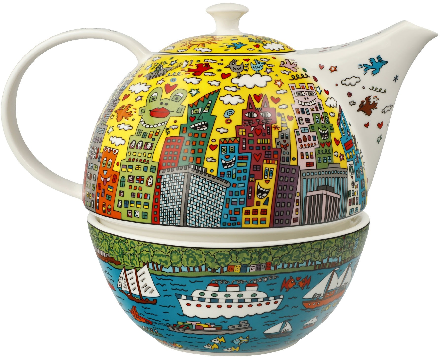 Goebel Kanne »Teekanne mit Stövchen James Rizzi - My New York City Sunset« 1 Stk. tlg.