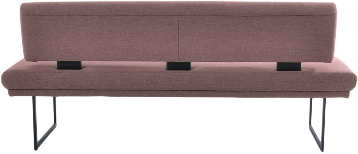 K+W Komfort & Wohnen Polsterbank »Longbeach«, (1 St.), mit Metallkufen in schwarz Struktur, in der Breite 204cm oder 224cm