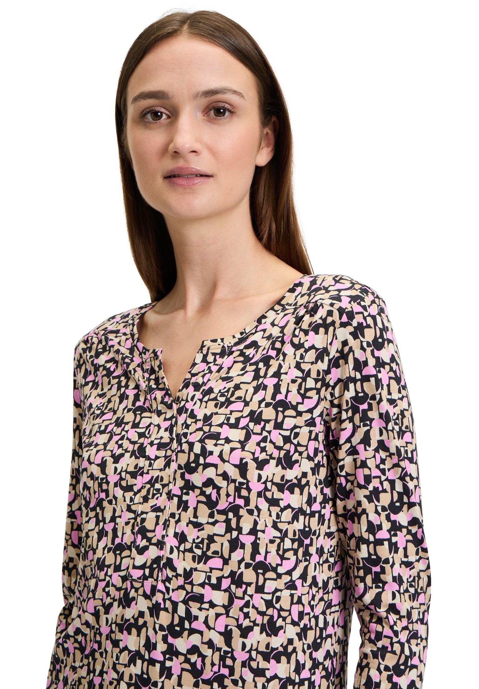 Betty&Co Kurzarmshirt »Betty & Co Damen Casual-Shirt mit Gummizug«, (1 tlg.), Druck