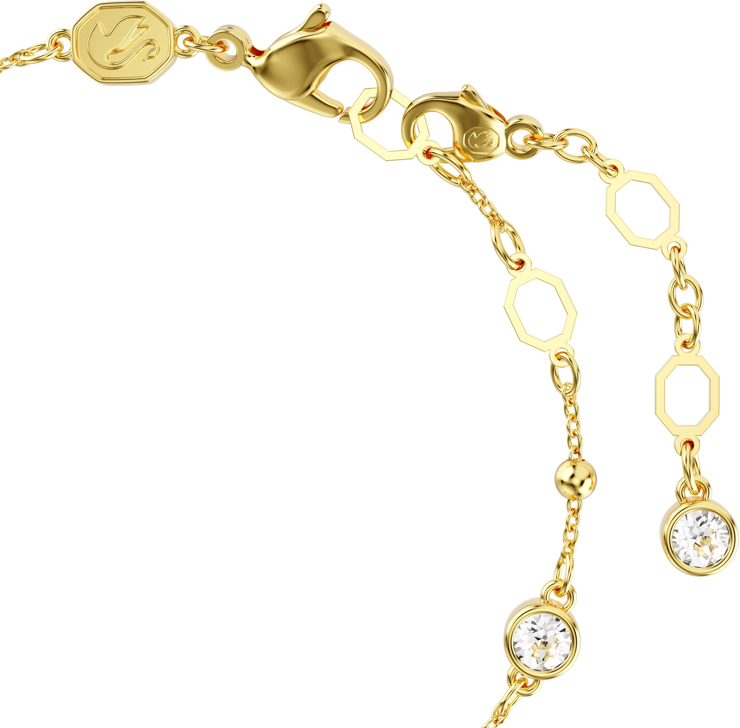 Armkette SWAROVSKI "Schmuck Geschenk Imber Armband" Gr. M, gold (gelbgoldfarben, kristallweiß, kristallweiß), Armbänder, Damen, M, Metall, Armkette, mit Swarovski Kristall 4