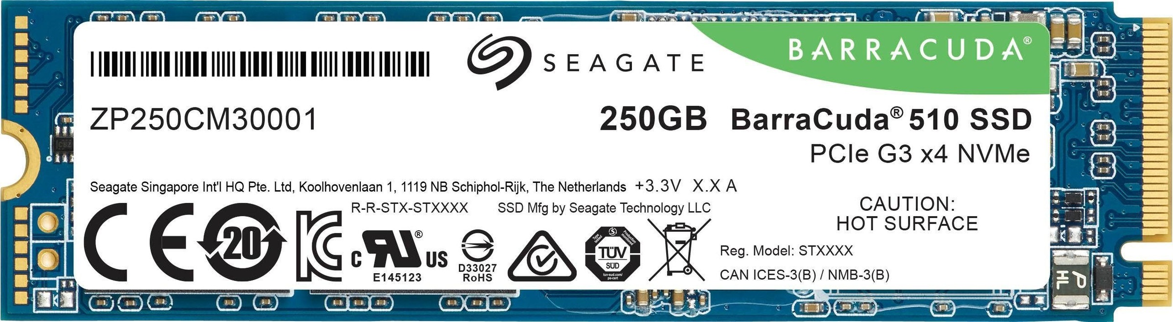 Seagate interne SSD »BarraCuda 510«, Anschluss M.2 PCIe 3.0
