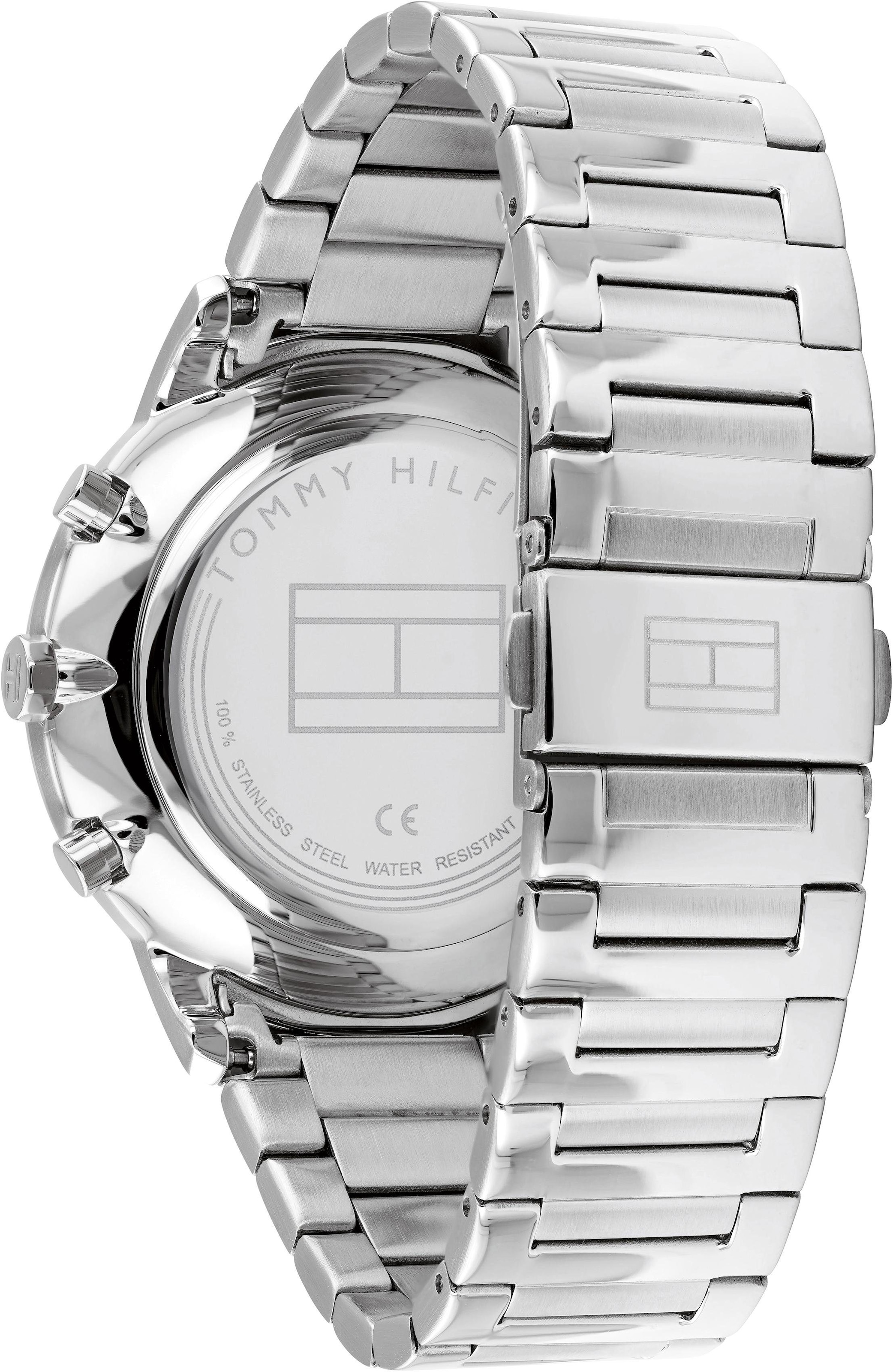 Tommy Hilfiger Multifunktionsuhr »DRESSED UP«, Quarzuhr, Armbanduhr, Herrenuhr, Datum, analog, Edelstahlarmband