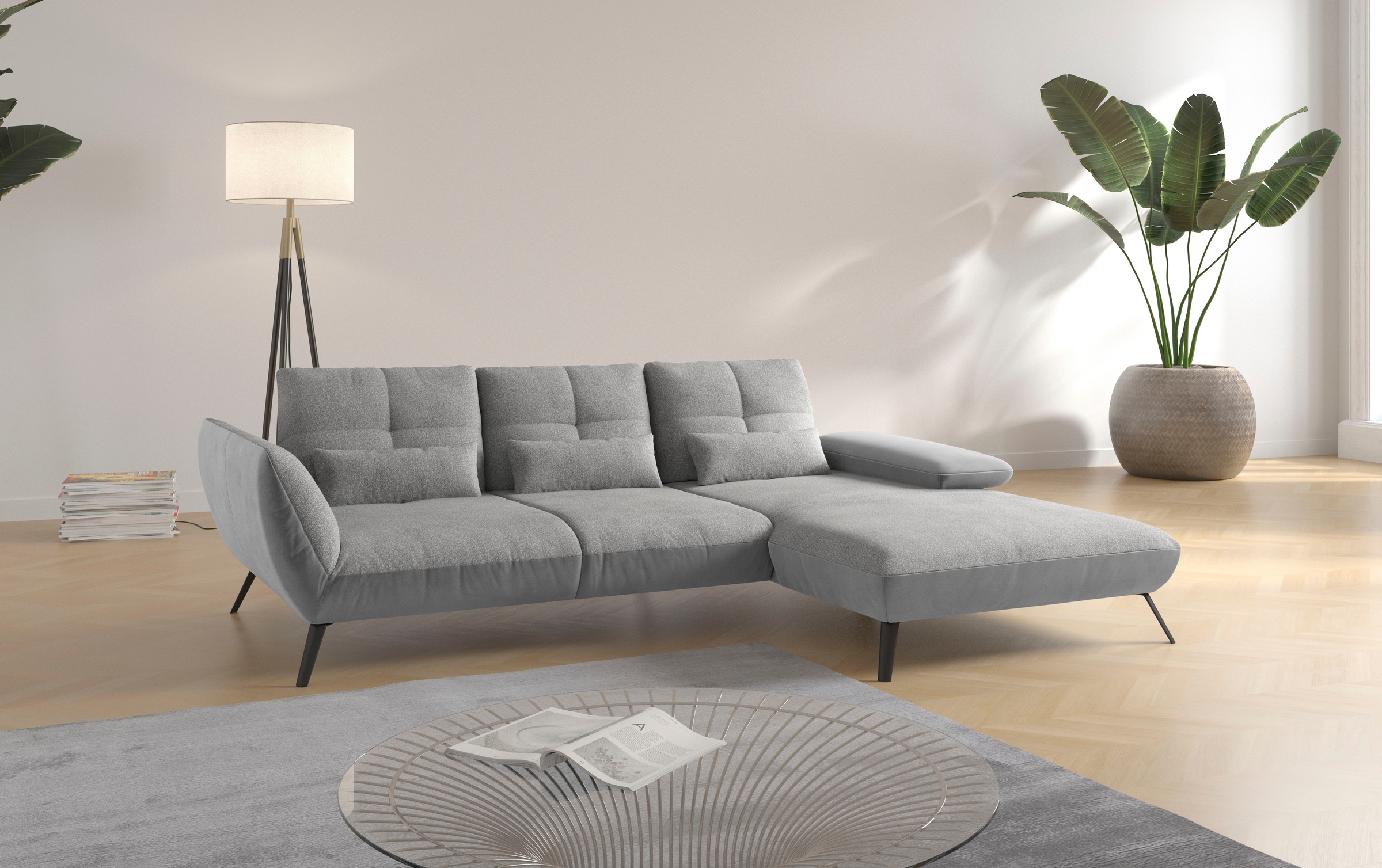 OTTO home Ecksofa "Mikado L-Form" inkl. Sitztiefenverstellung und Armteilverstellung
