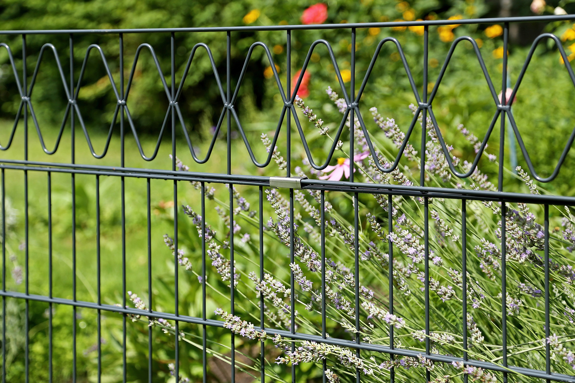 Thumbnail - Alberts Doppelstabmattenzaun "Eleganz" anthrazit, Höhe: 100-160cm, Gesamtlänge: 10-20m, zum Einbetonieren