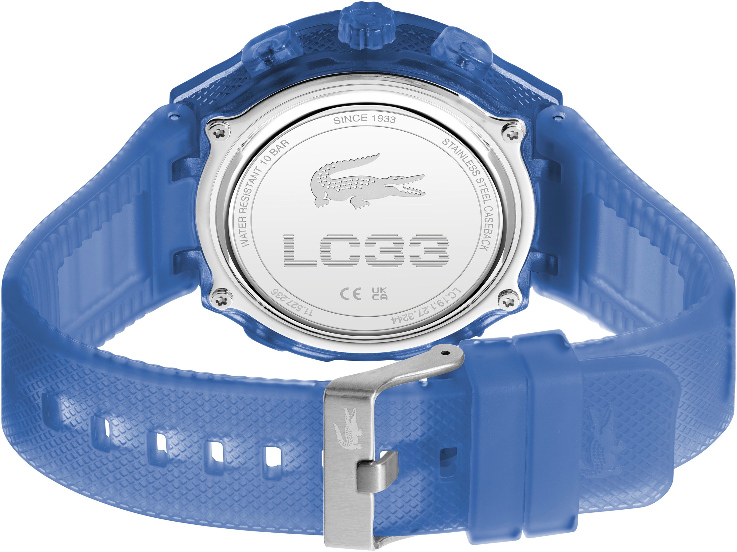 Lacoste Quarzuhr »LC33«, Armbanduhr, Herrenuhr, Silikonarmband, analog, digital, Wochentag