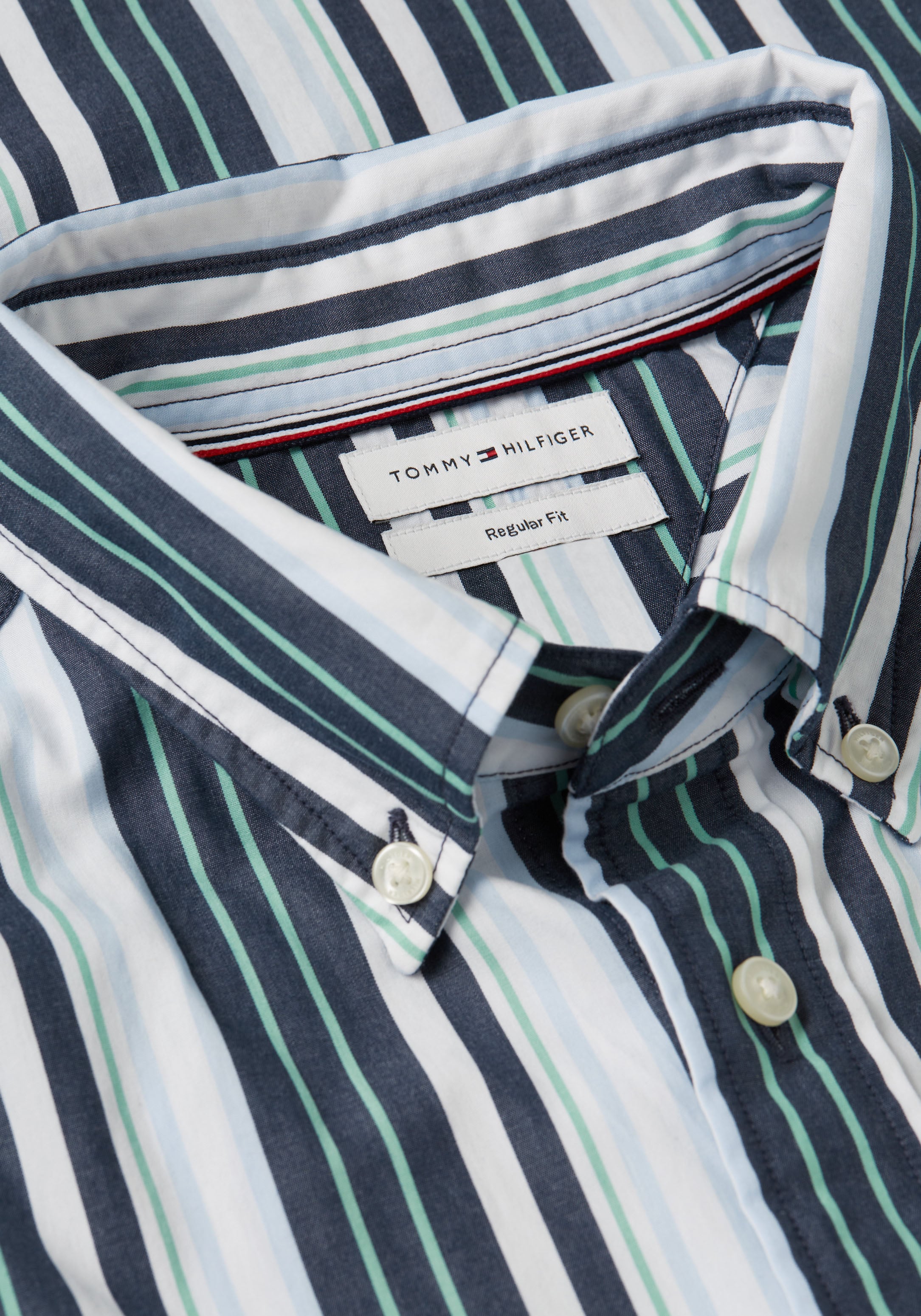 Tommy Hilfiger Langarmhemd »POPLIN MULTI STPE SHIRT« Regular Fit