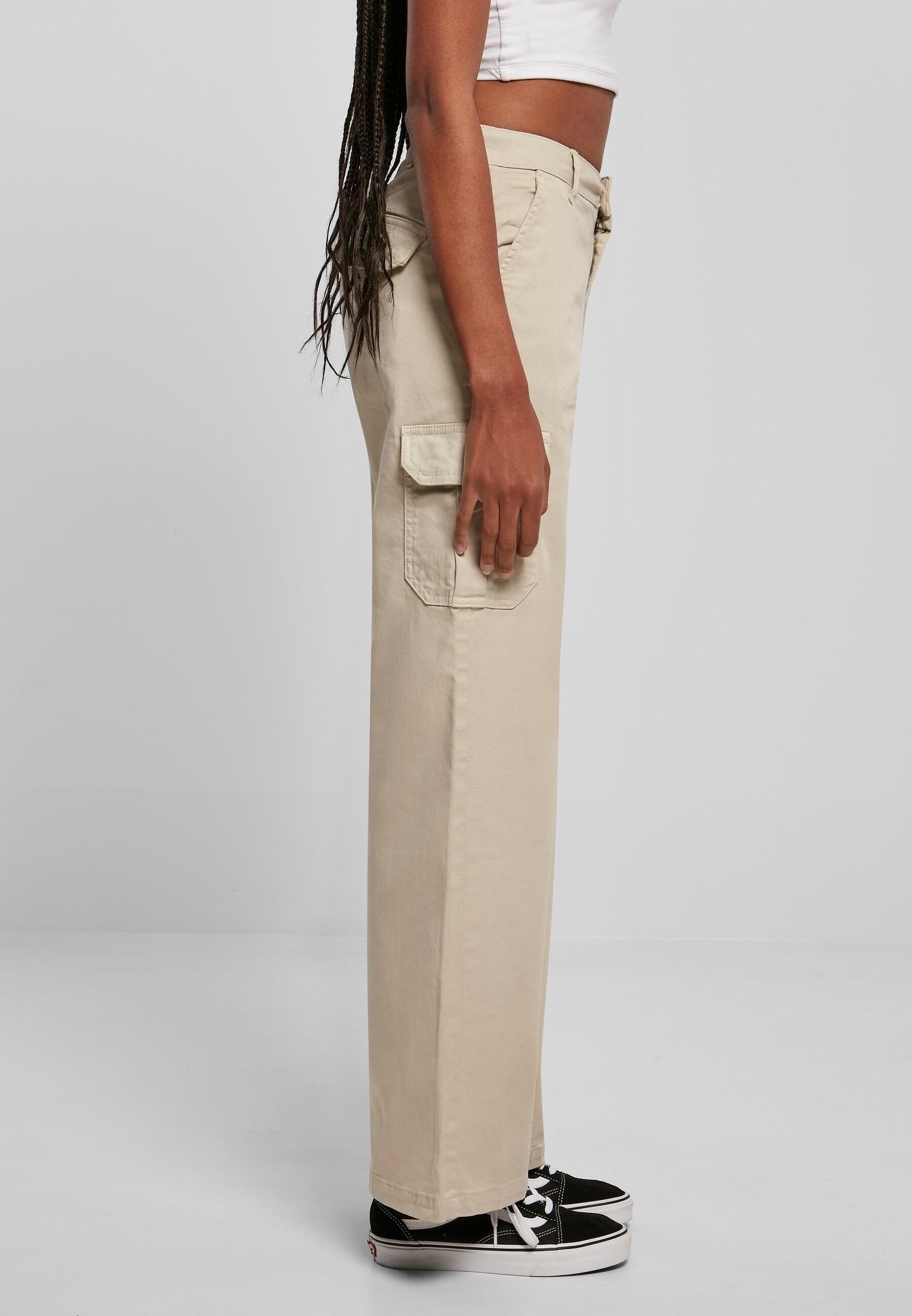 URBAN CLASSICS Stoffhose »Urban Classics Damen Ladies High Waist Straight Cargo Pants«, (1 tlg.)