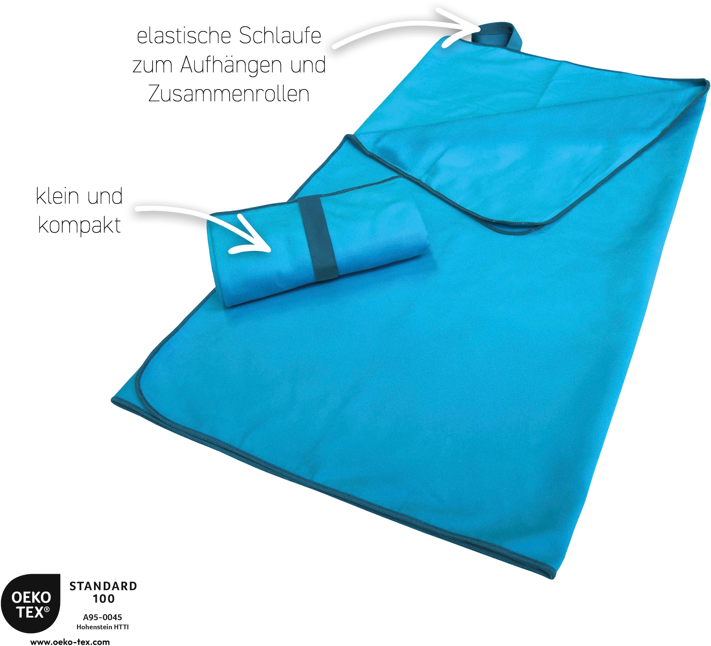 my home Sporthandtuch »Elja Reisehandtuch, Strandhandtuch,«, (1 St.), auch als 2er Set erhältlich, schnelltrocknend & saugfähig, Mikrofaser