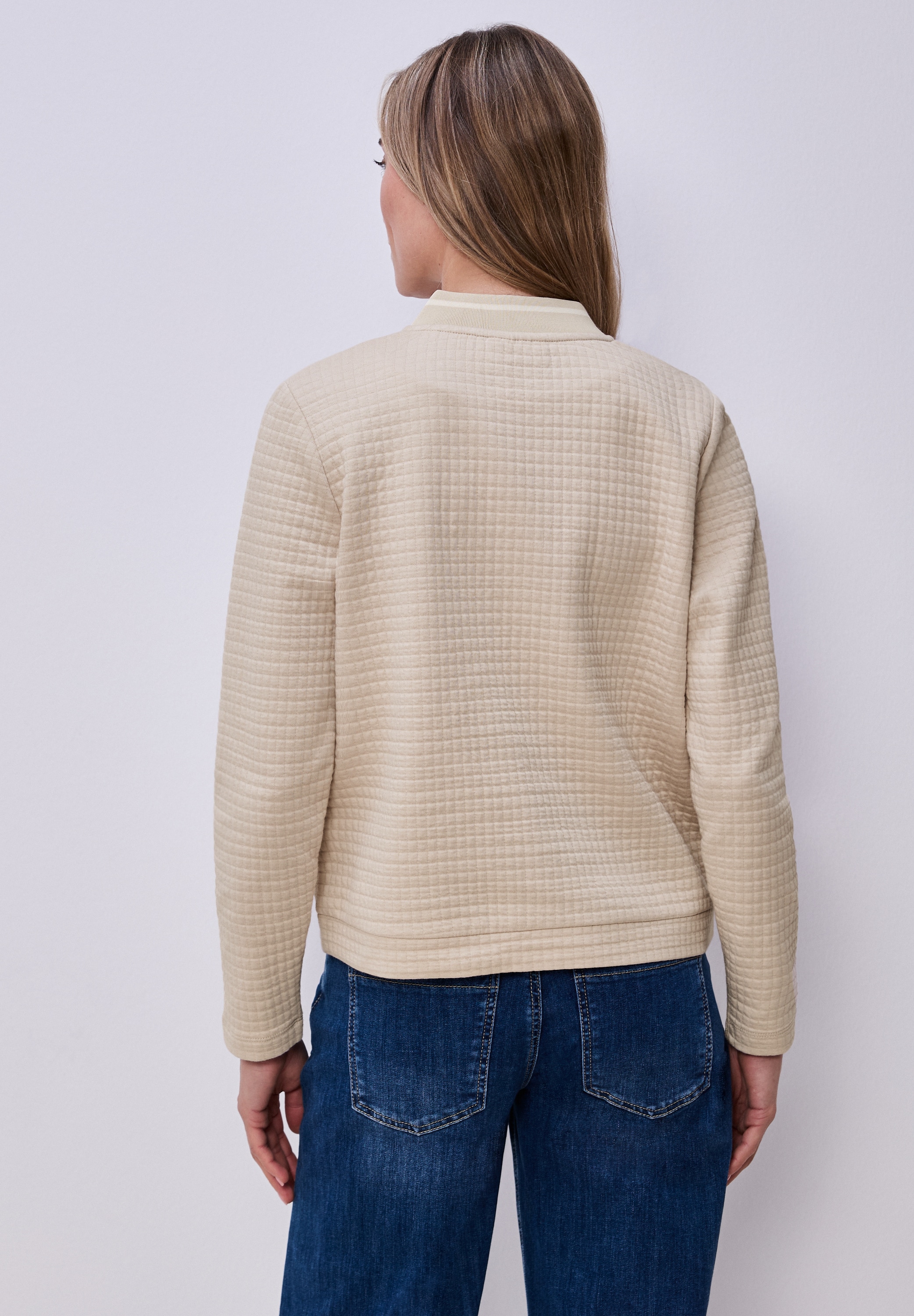 STREET ONE Sweatjacke aus elastischem Materialmix